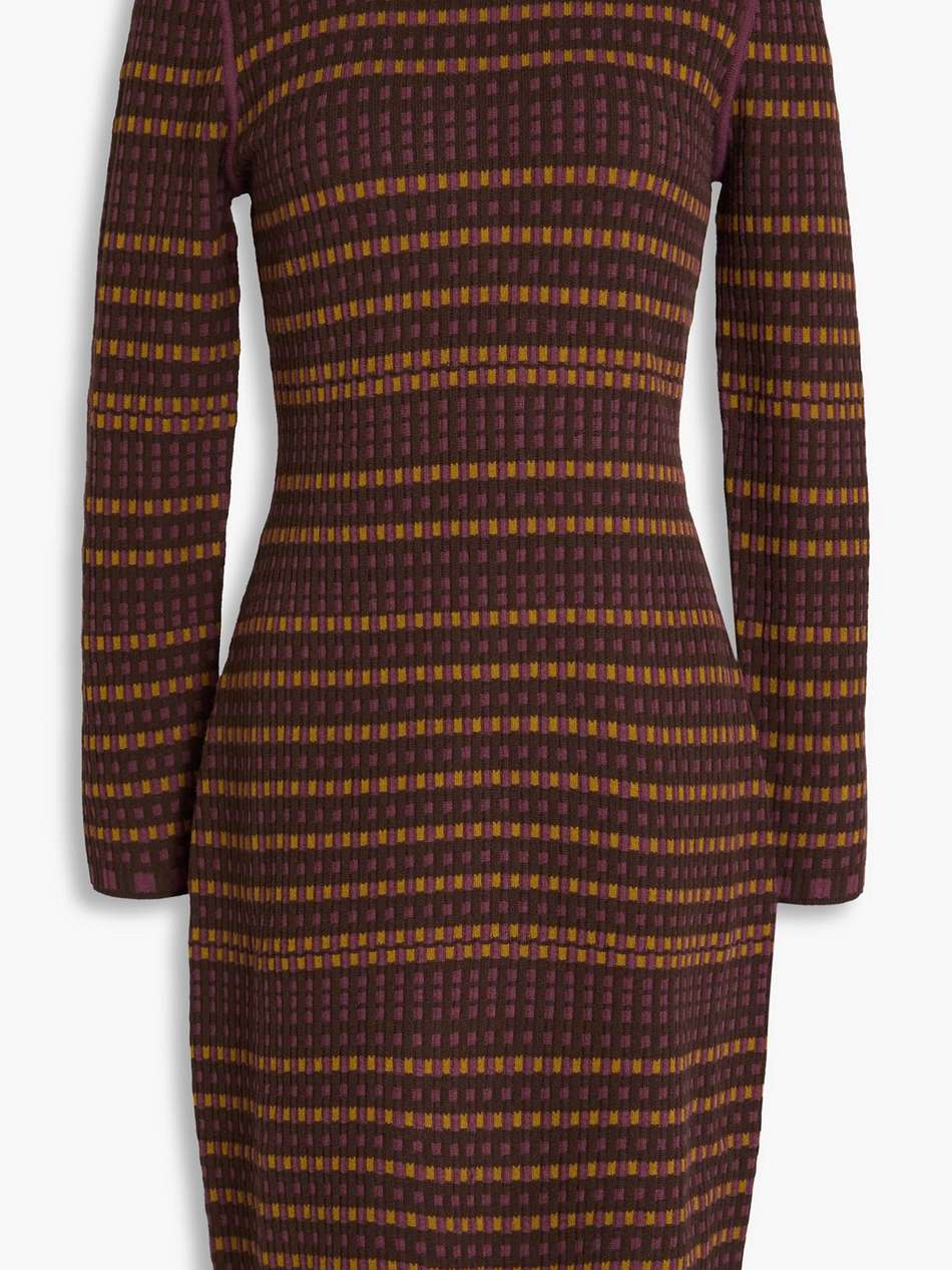 harry checked jacquard-knit mini dress