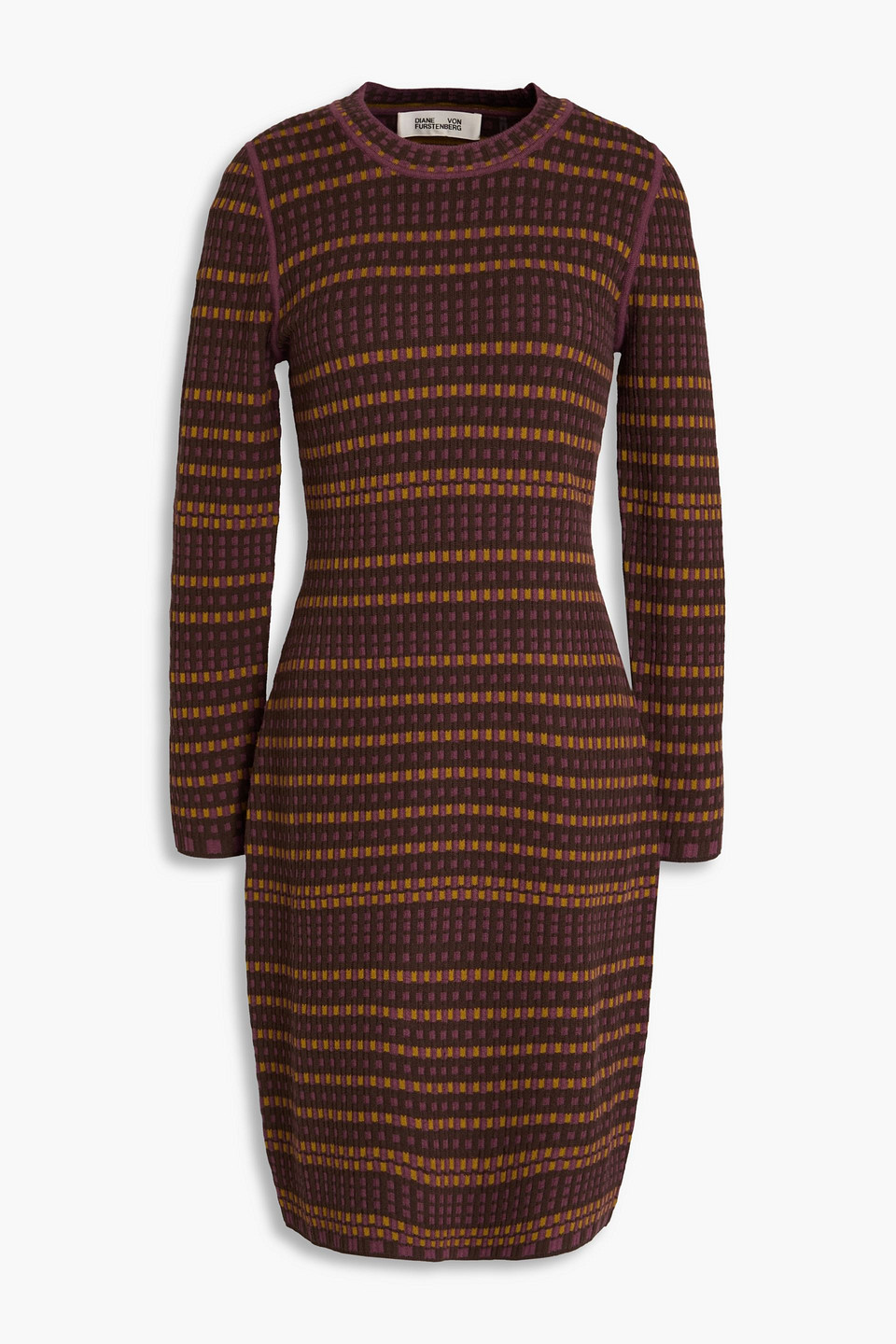 Harry checked jacquard-knit mini dress