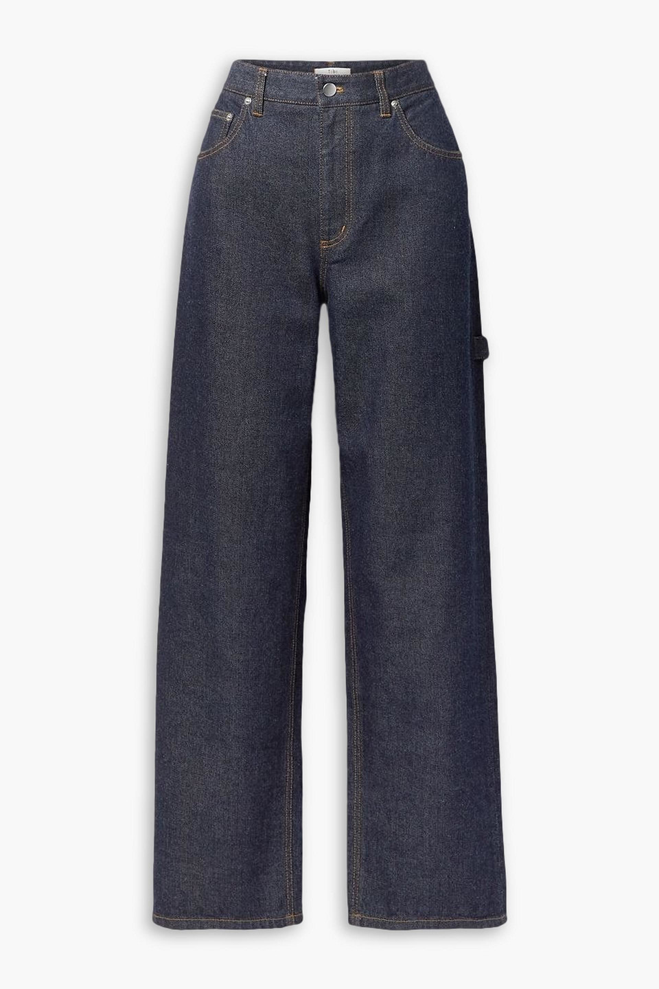 Tibi Indigo Denim Sam Jeans In Dark Denim