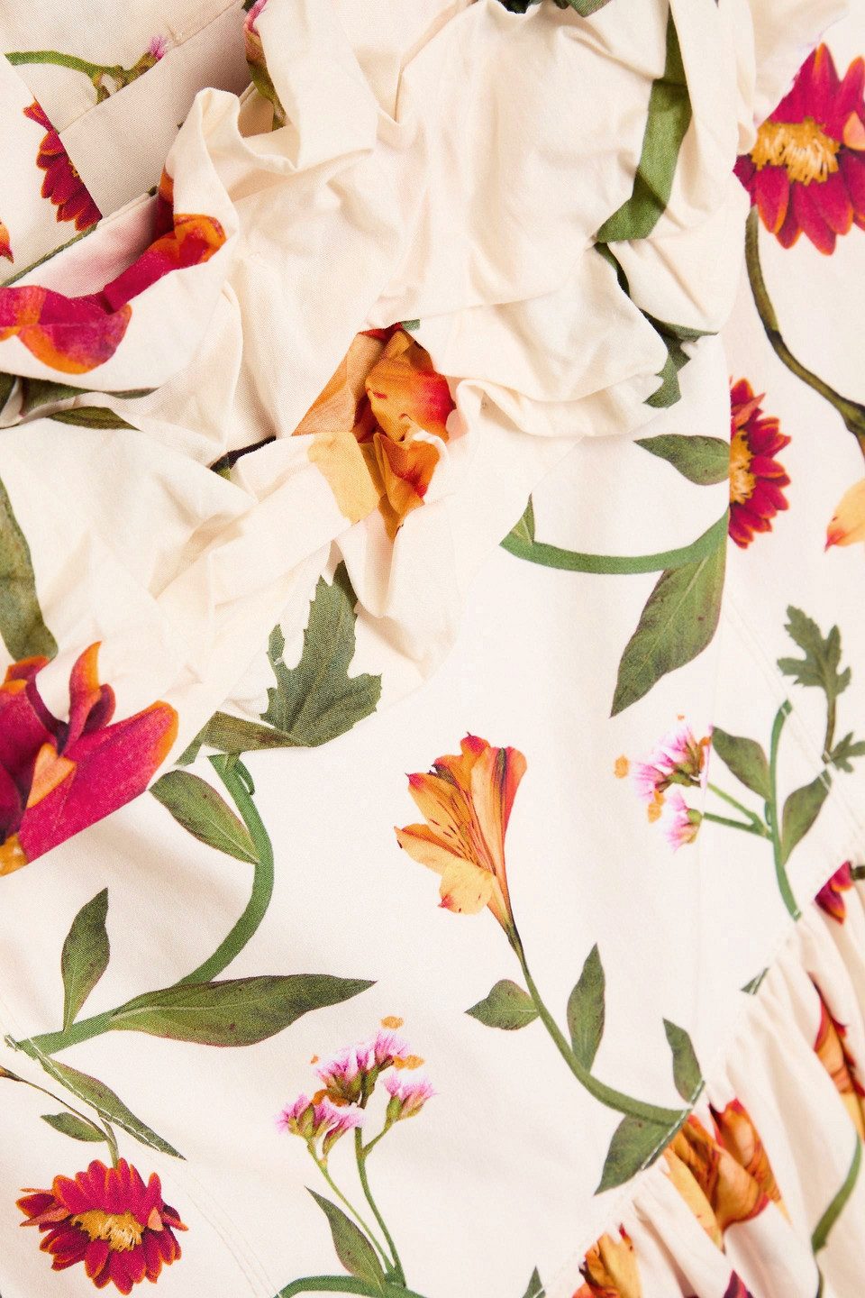 AGUA BY AGUA BENDITA Espliego Oasis off-the-shoulder floral-print  cotton-poplin maxi dress | Smart Closet