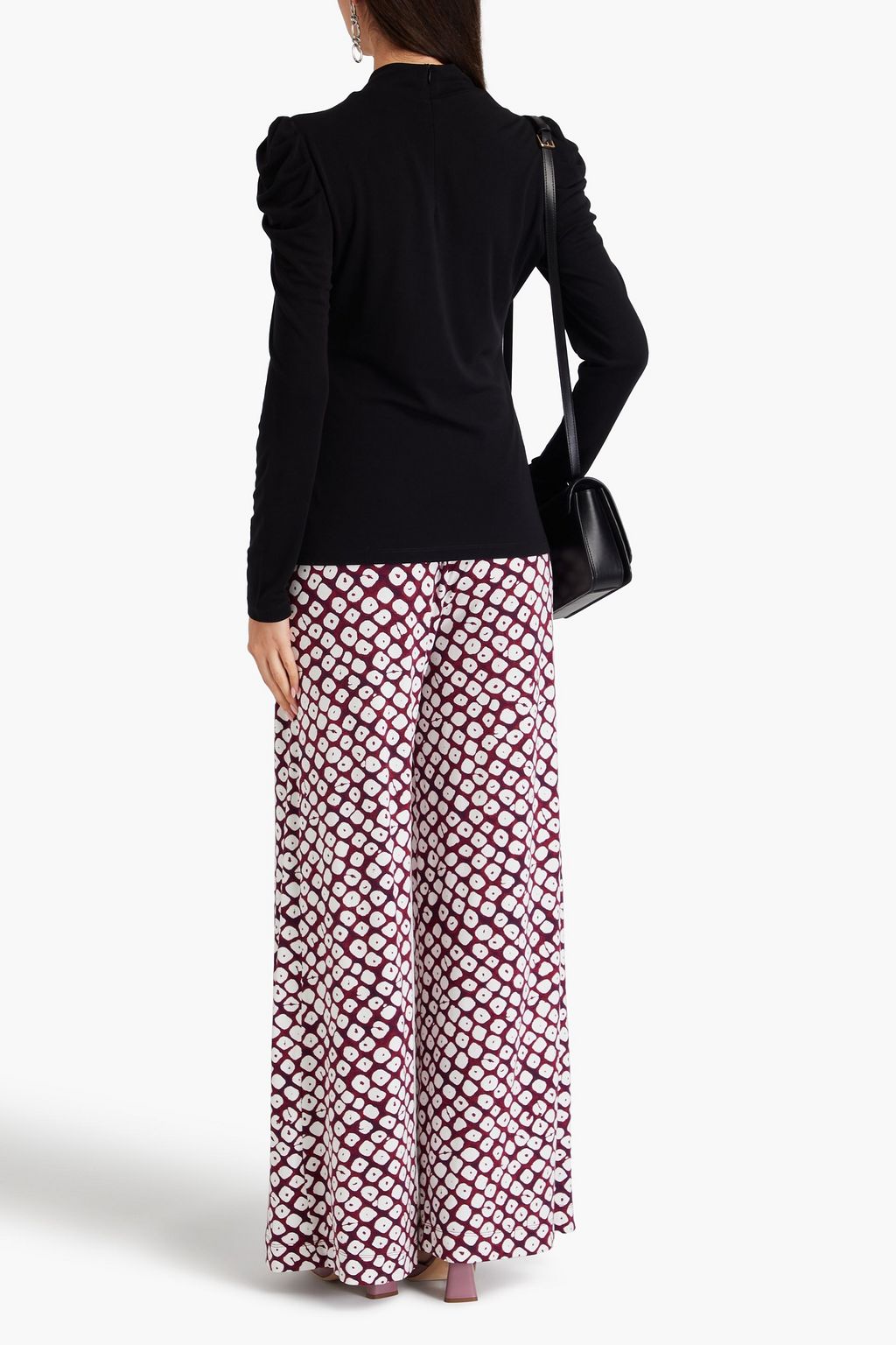 DIANE VON FURSTENBERG Doha stretch Lyocell and wool-blend jersey turtleneck top
