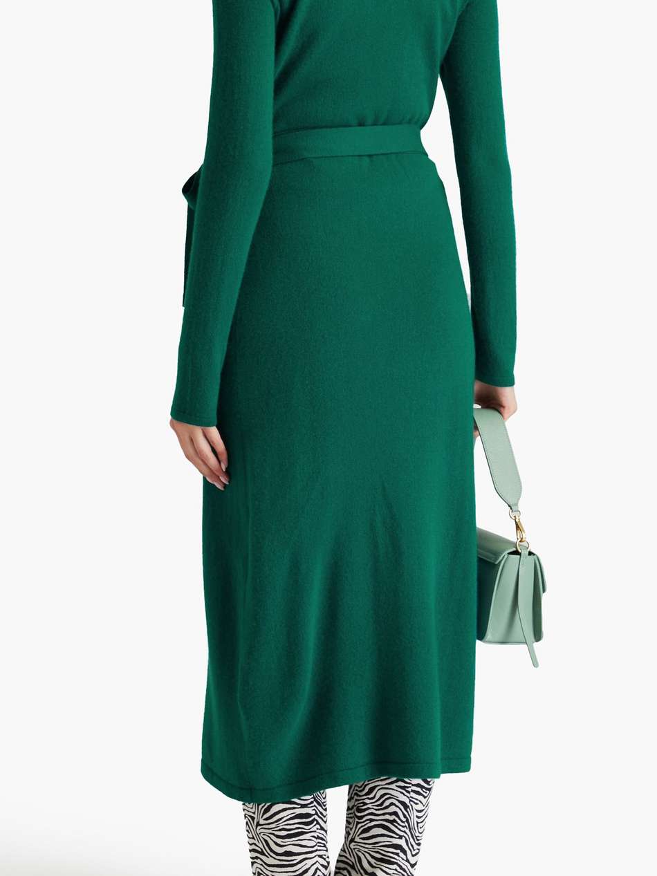 astrid wool and cashmere-blend midi wrap dress