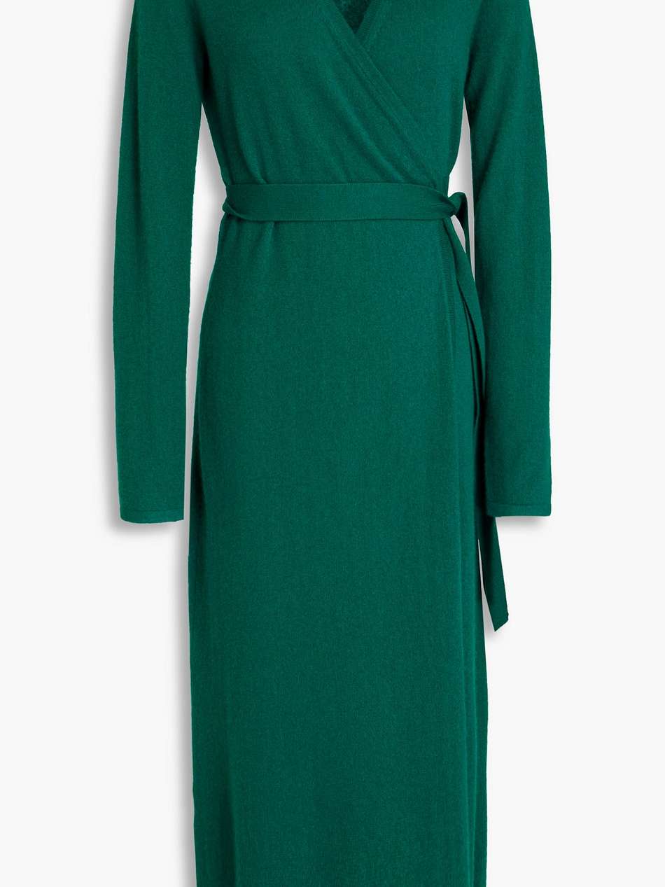astrid wool and cashmere-blend midi wrap dress
