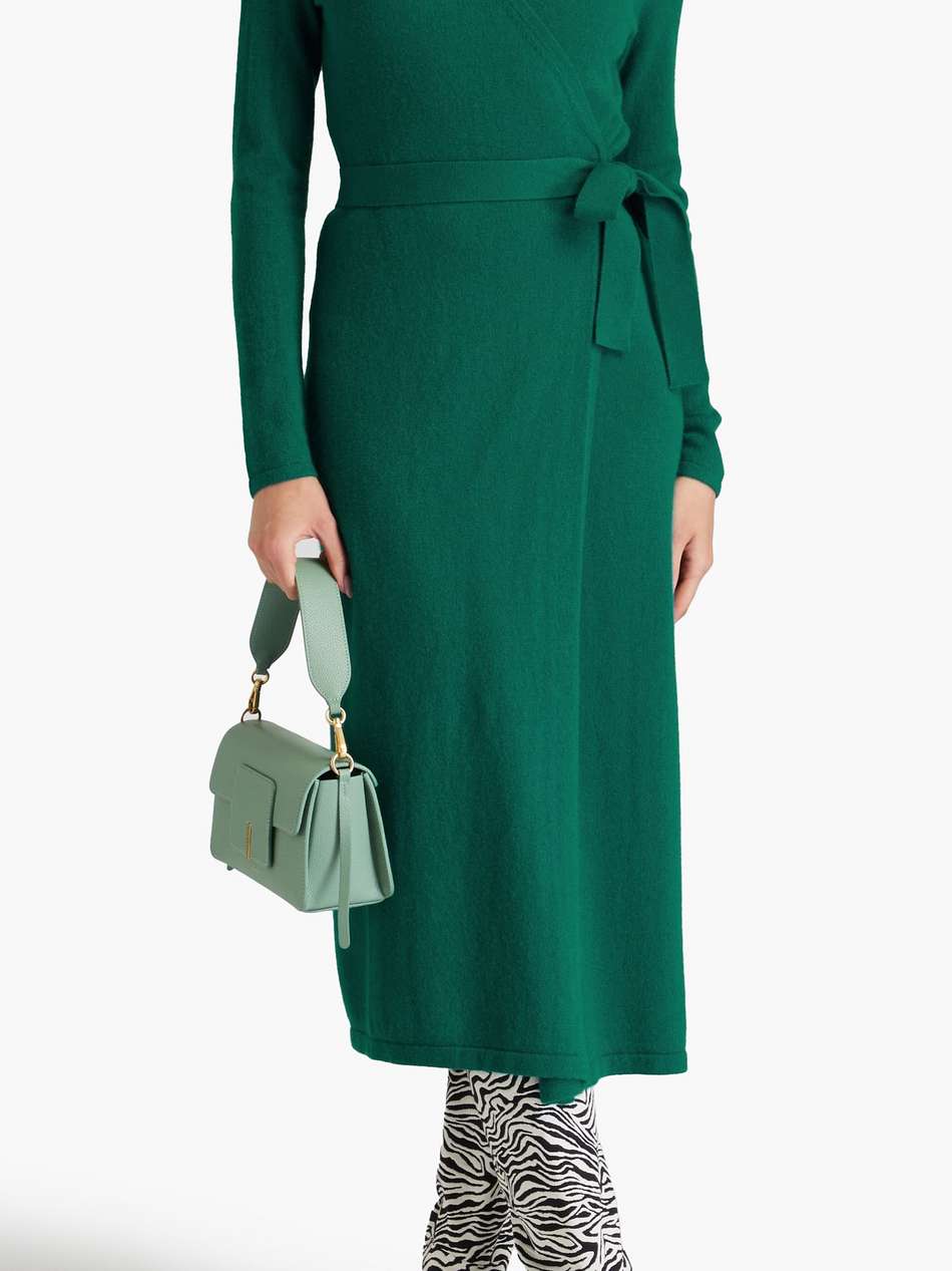astrid wool and cashmere-blend midi wrap dress