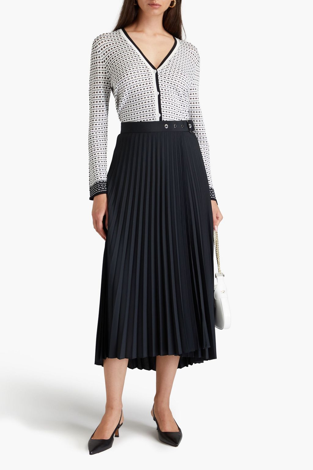 DIANE VON FURSTENBERG كارديغان Josiah بنسيج بحبكة مفتوحة