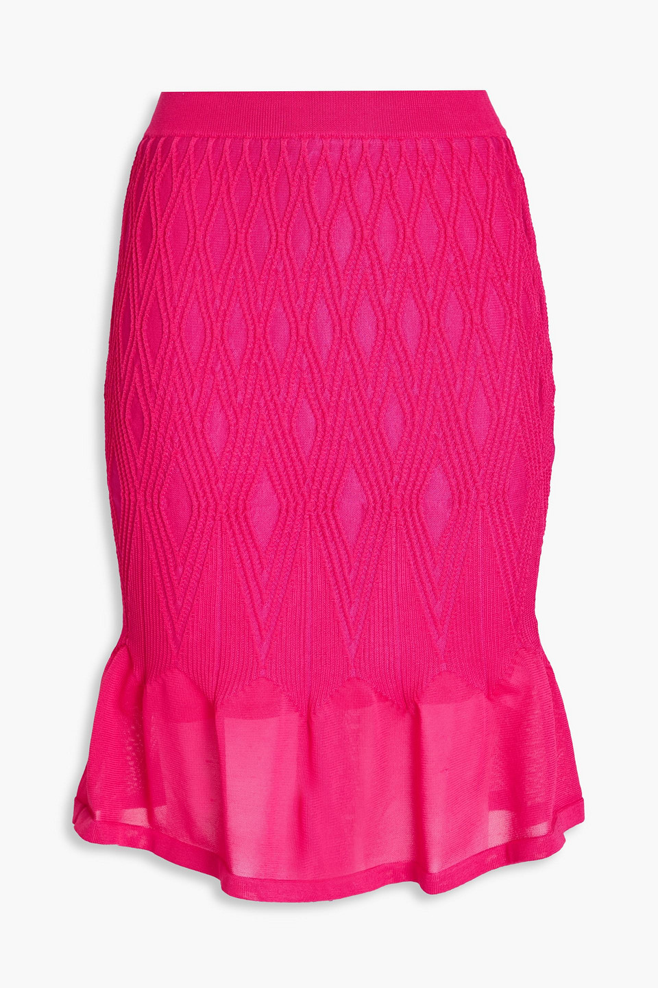 Diane Von Furstenberg Ava Fluted Knitted Skirt In Fuchsia