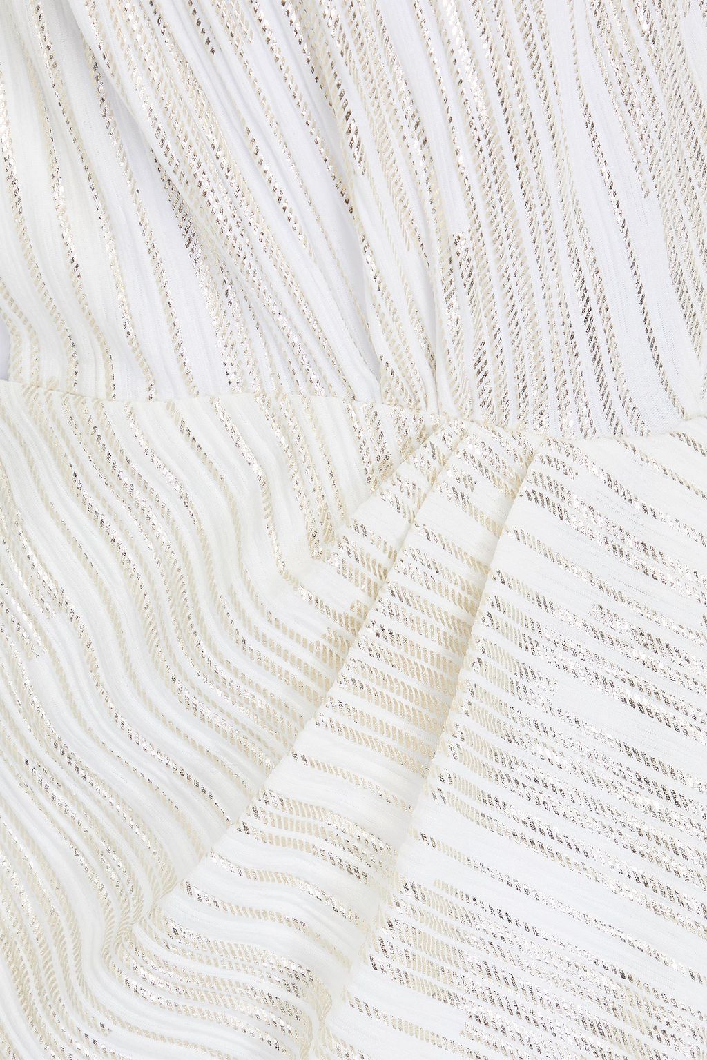 IRO Wrap-effect metallic crepon mini dress