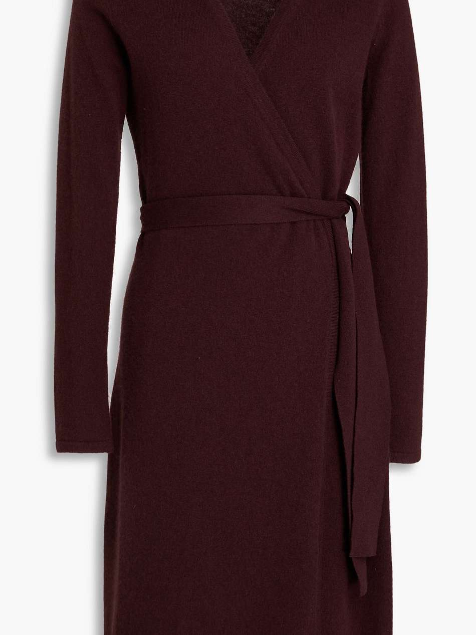 linda wool and cashmere-blend wrap dress