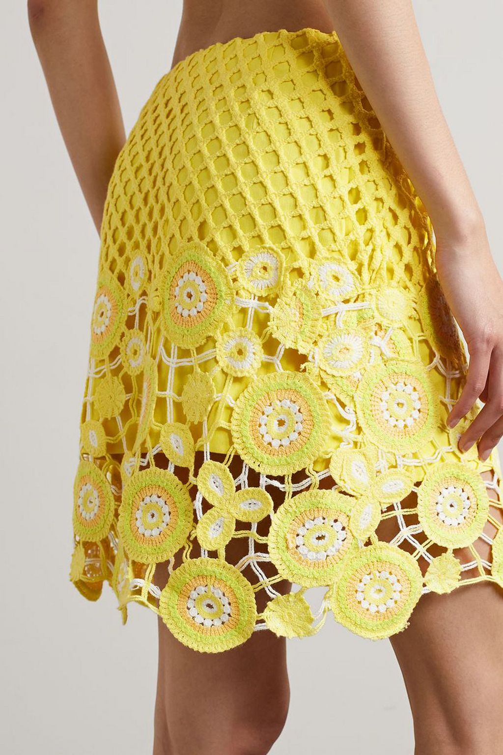 SIMKHAI Selma crocheted cotton-blend mini skirt