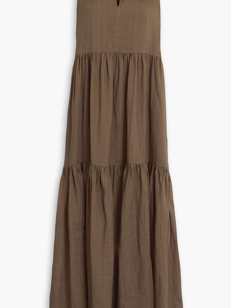 tiered ramie maxi dress