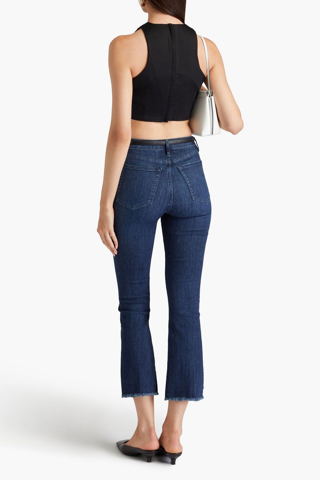 FRAME بنطلون جينز Le Crop Mini Boot بقصّة بوت كت بخصر عالٍ
