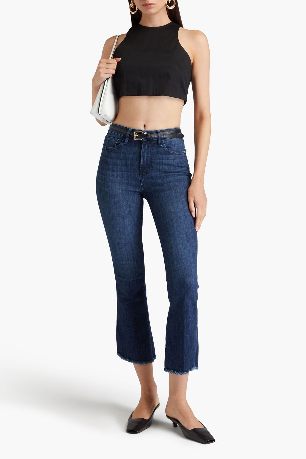 FRAME بنطلون جينز Le Crop Mini Boot بقصّة بوت كت بخصر عالٍ