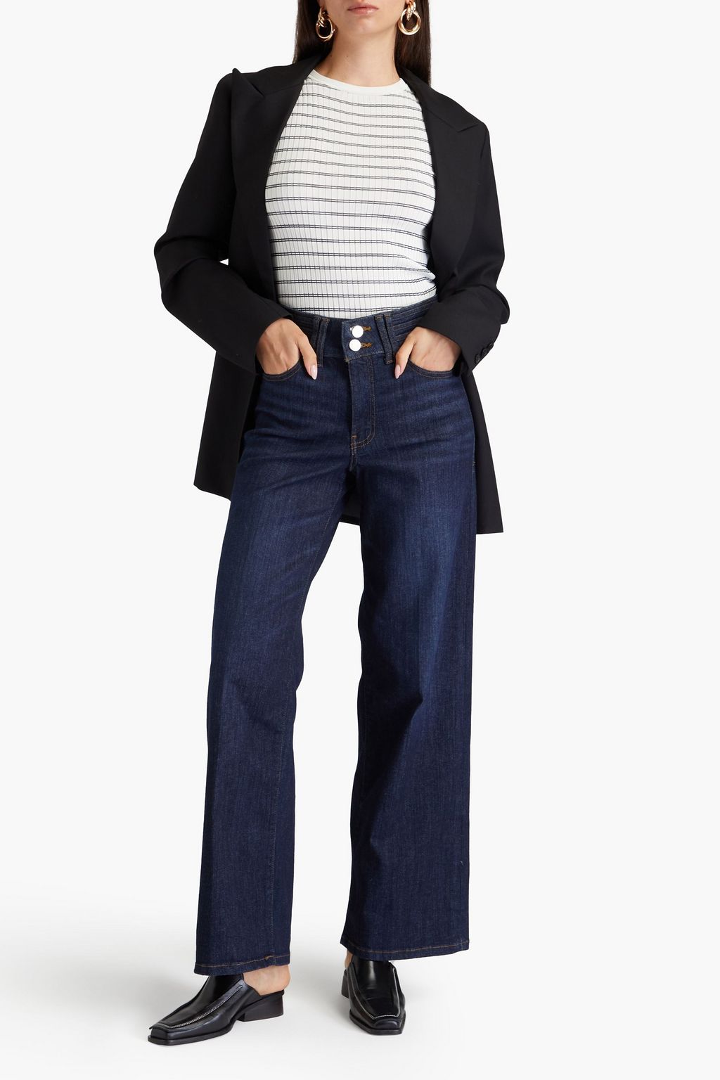FRAME Le Slim high-rise wide-leg jeans
