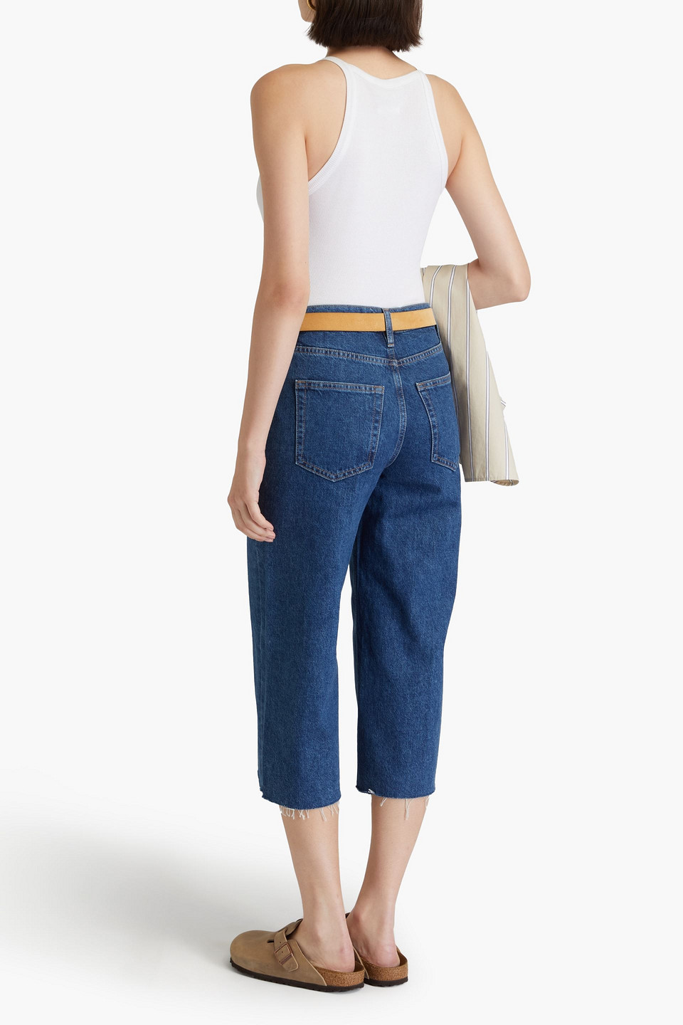 FRAME CROPPED HIGH-RISE STRAIGHT-LEG JEANS 