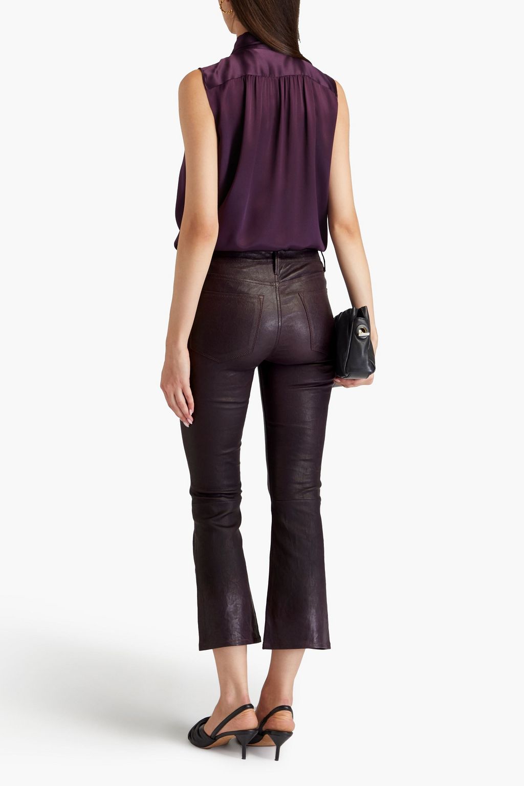 FRAME بنطلون Le Crop Mini Boot بقصّة بوت كت من الجلد