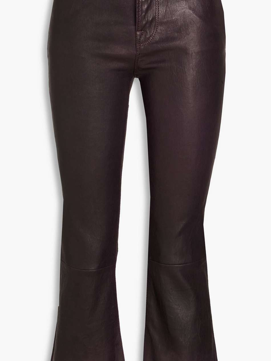 le crop mini boot leather bootcut pants