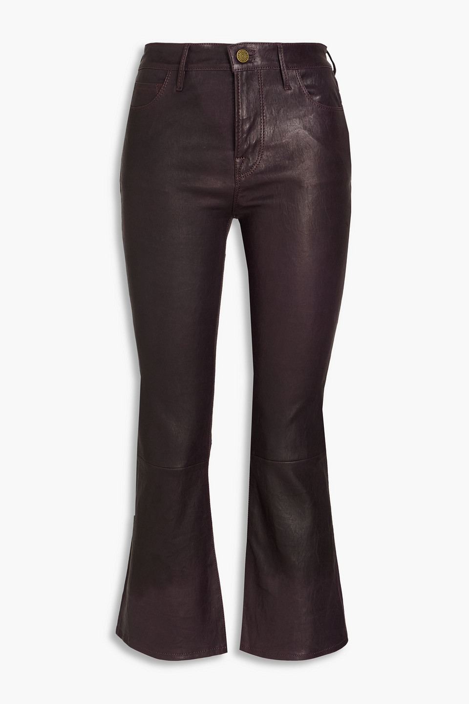 FRAME LE CROP MINI BOOT LEATHER BOOTCUT PANTS