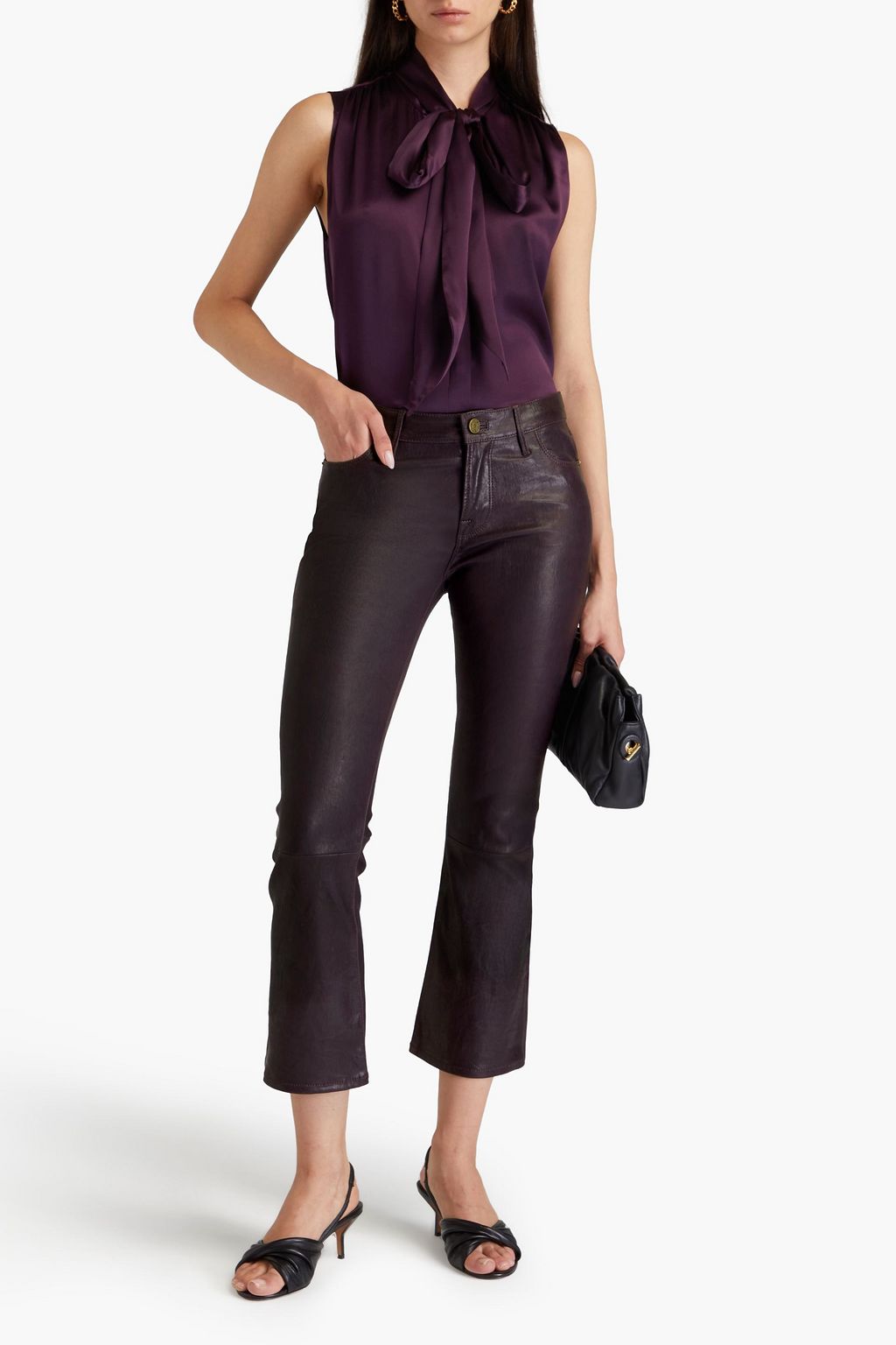 FRAME بنطلون Le Crop Mini Boot بقصّة بوت كت من الجلد