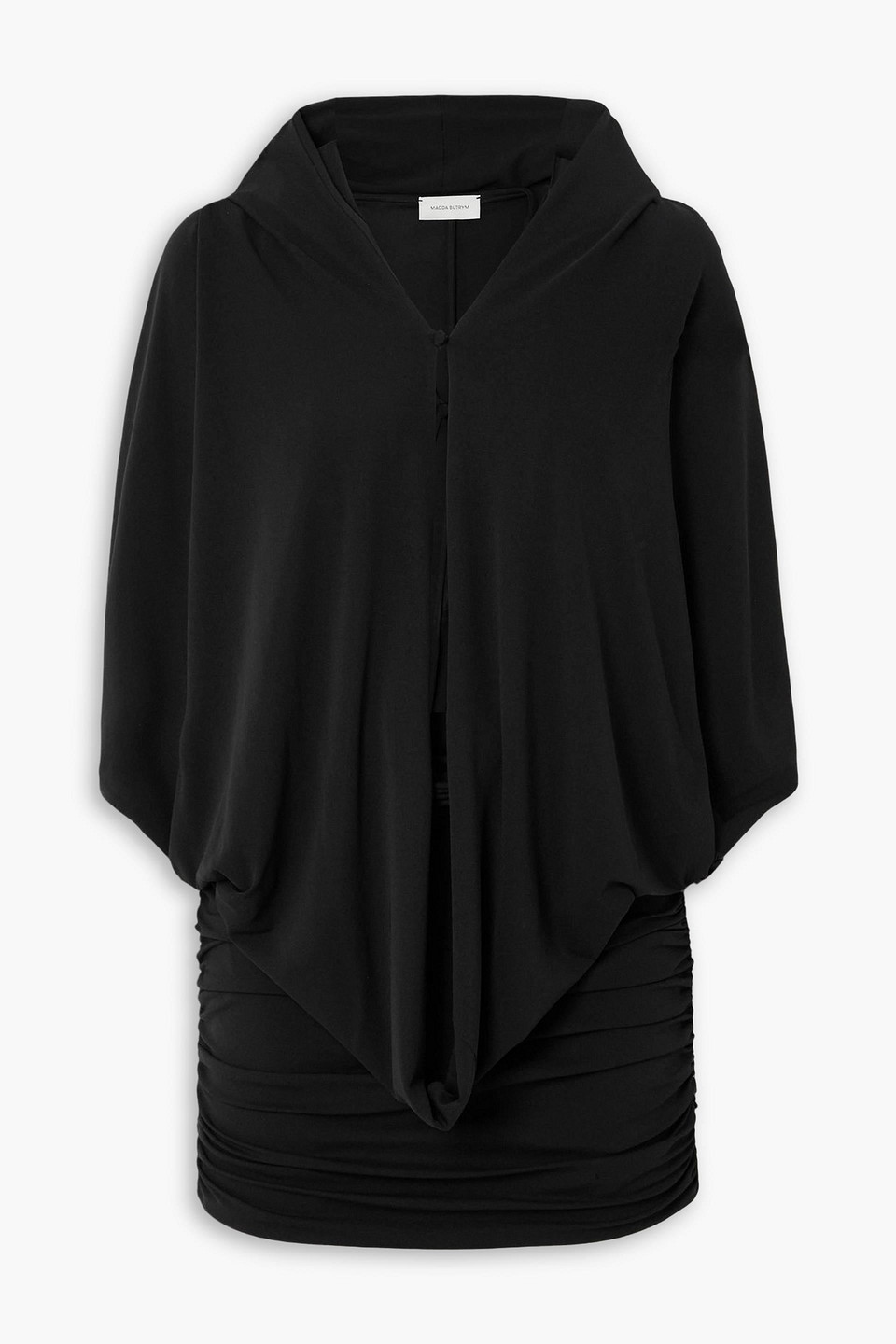 magda butrym - layered stretch-crepe hooded mini dress - black - fr 34