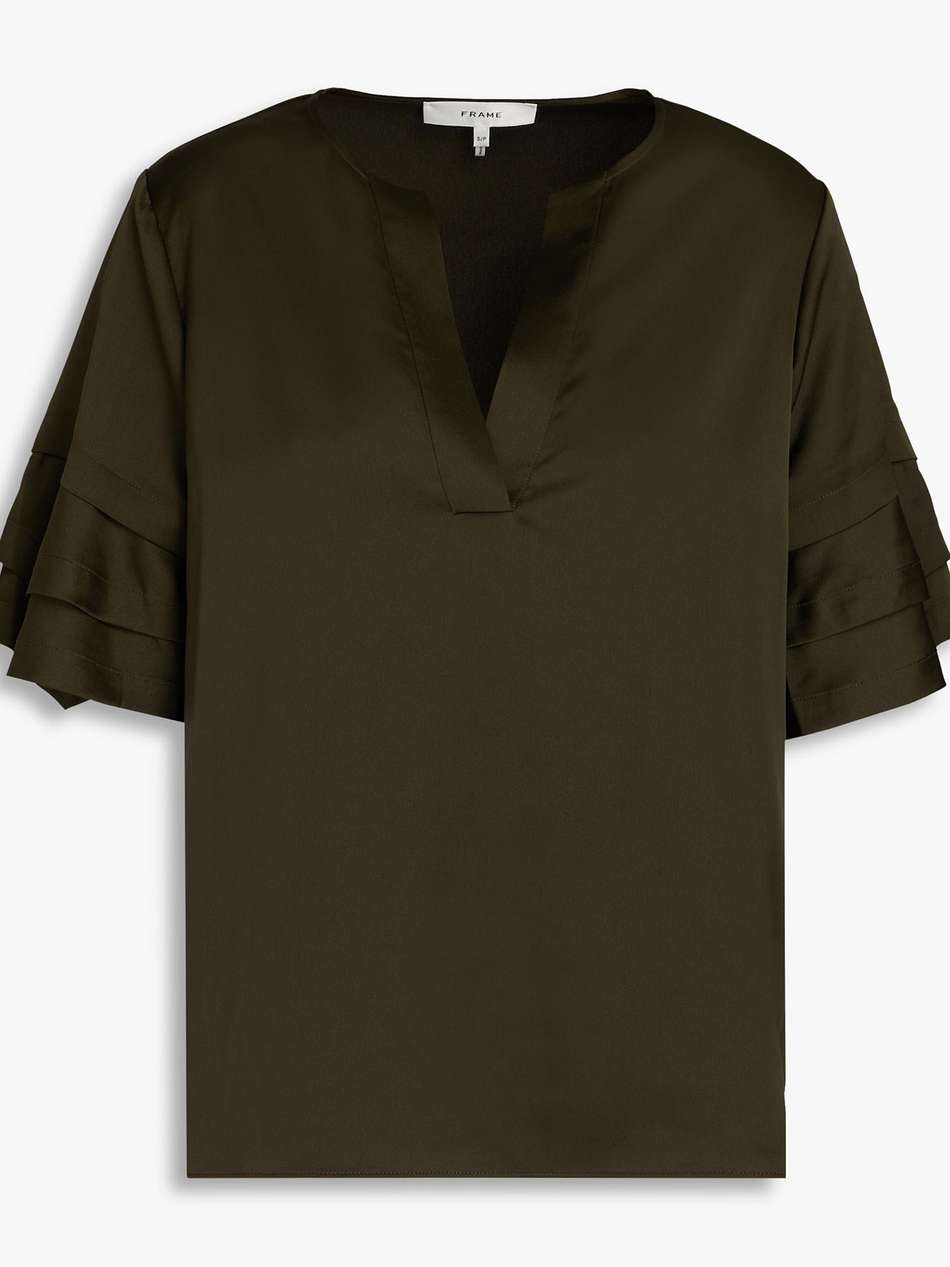 ruffled satin blouse