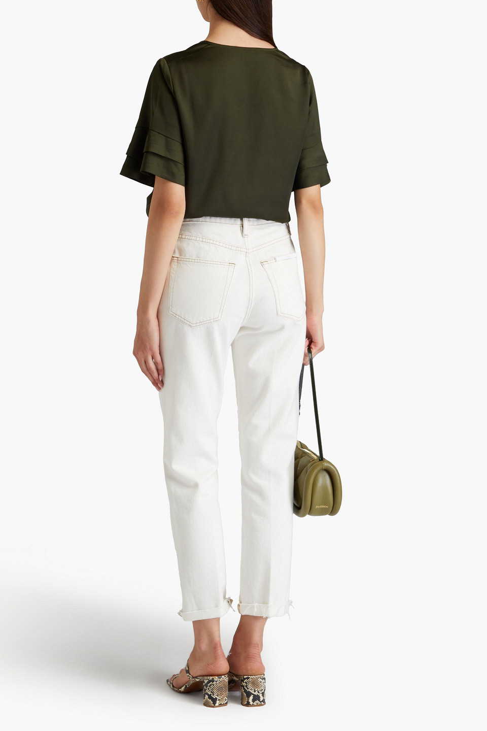 FRAME LE MEC CROPPED HIGH-RISE STRAIGHT-LEG JEANS