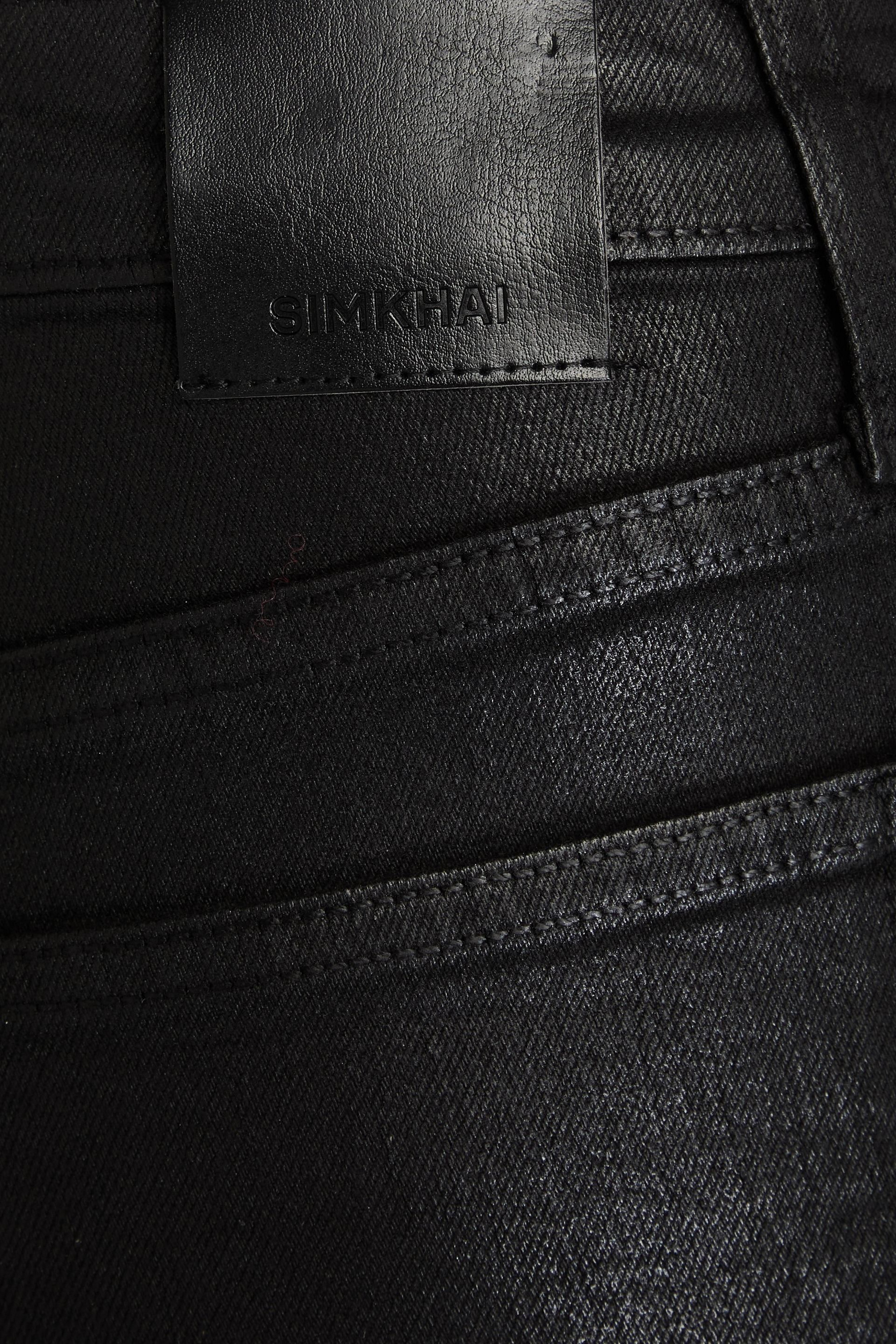 SIMKHAI Coated high-rise straight-leg jeans thumbnail