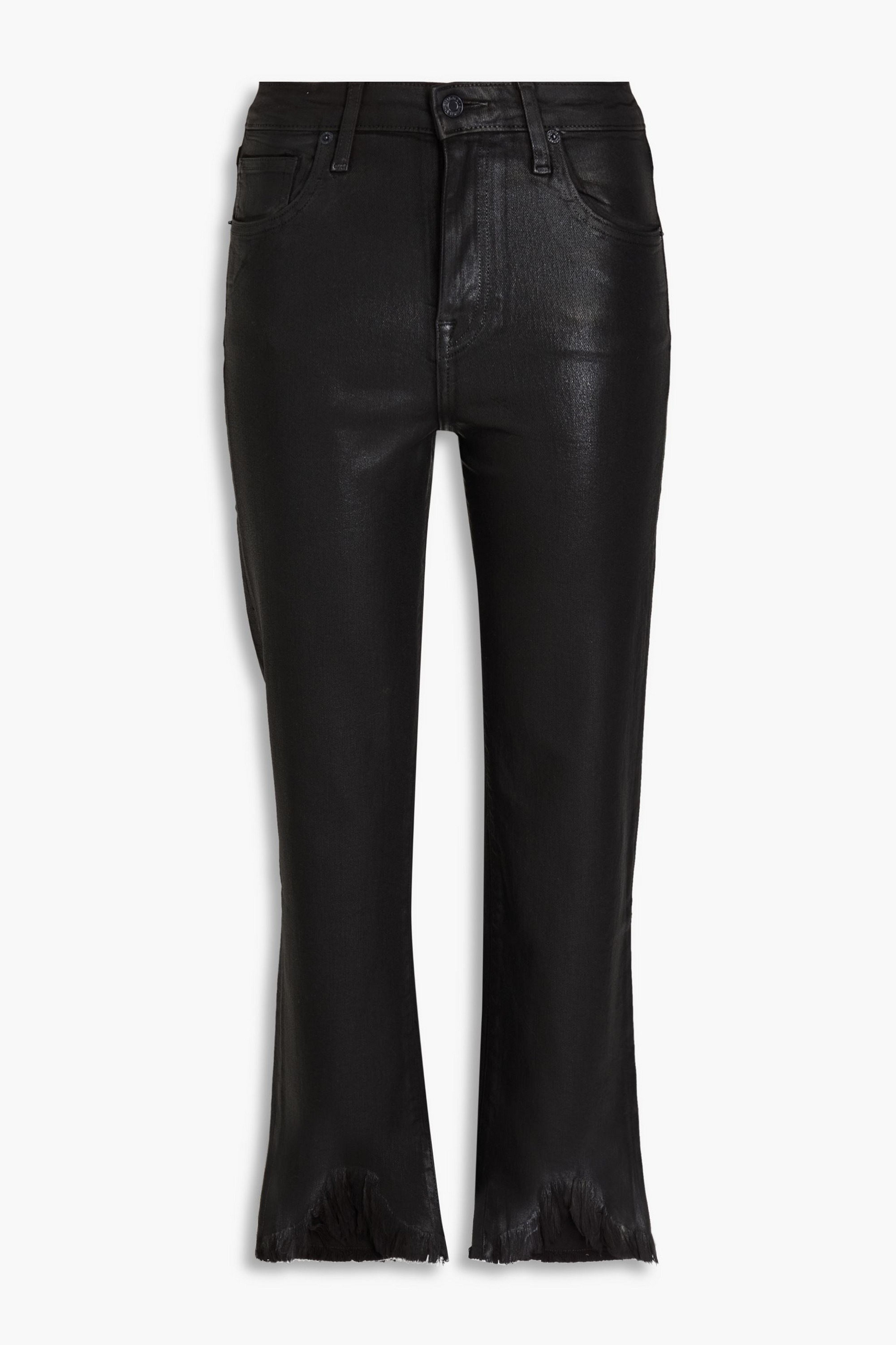SIMKHAI Coated high-rise straight-leg jeans thumbnail