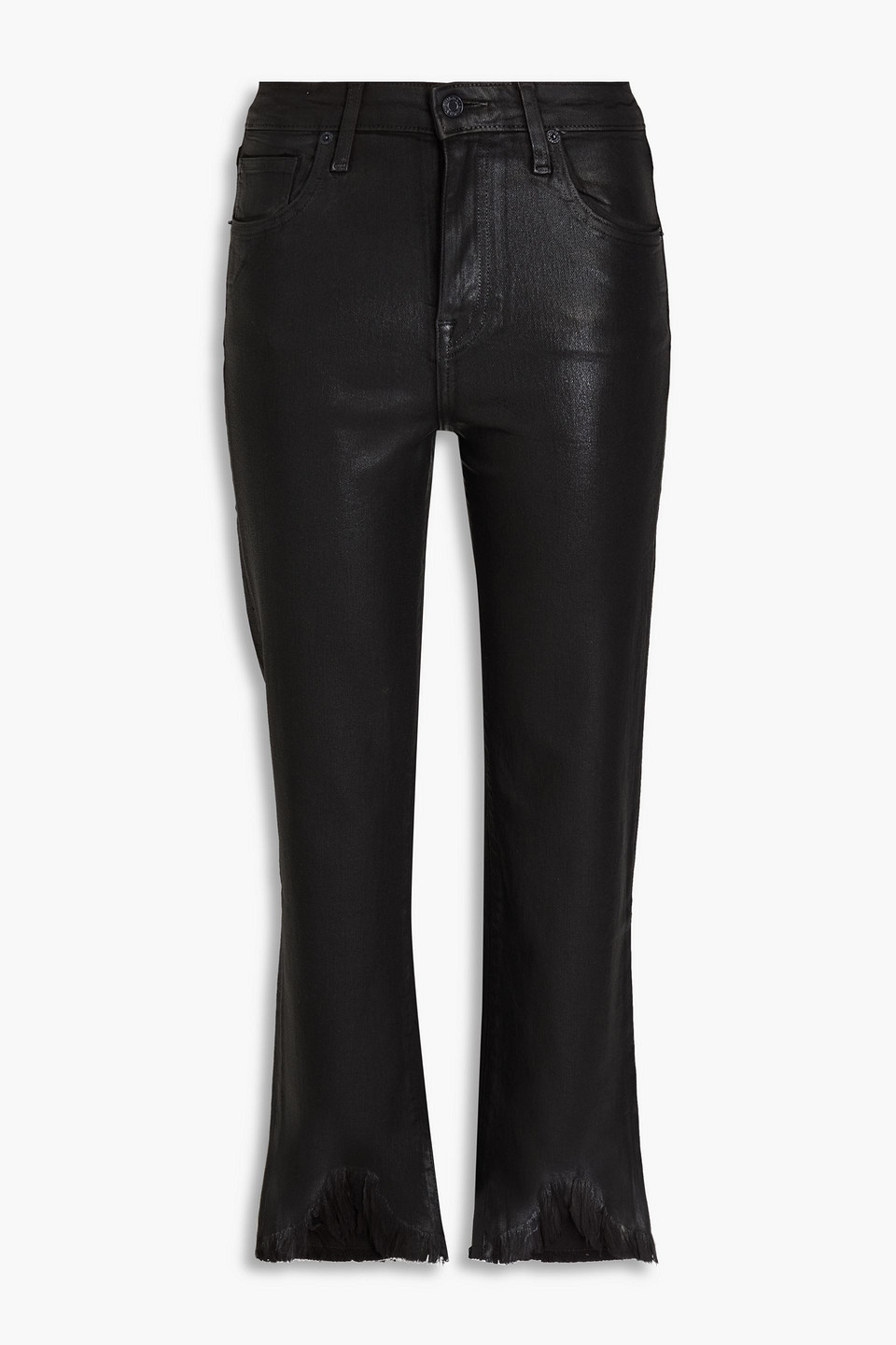 Simkhai Coated High-rise Straight-leg Jeans In Black