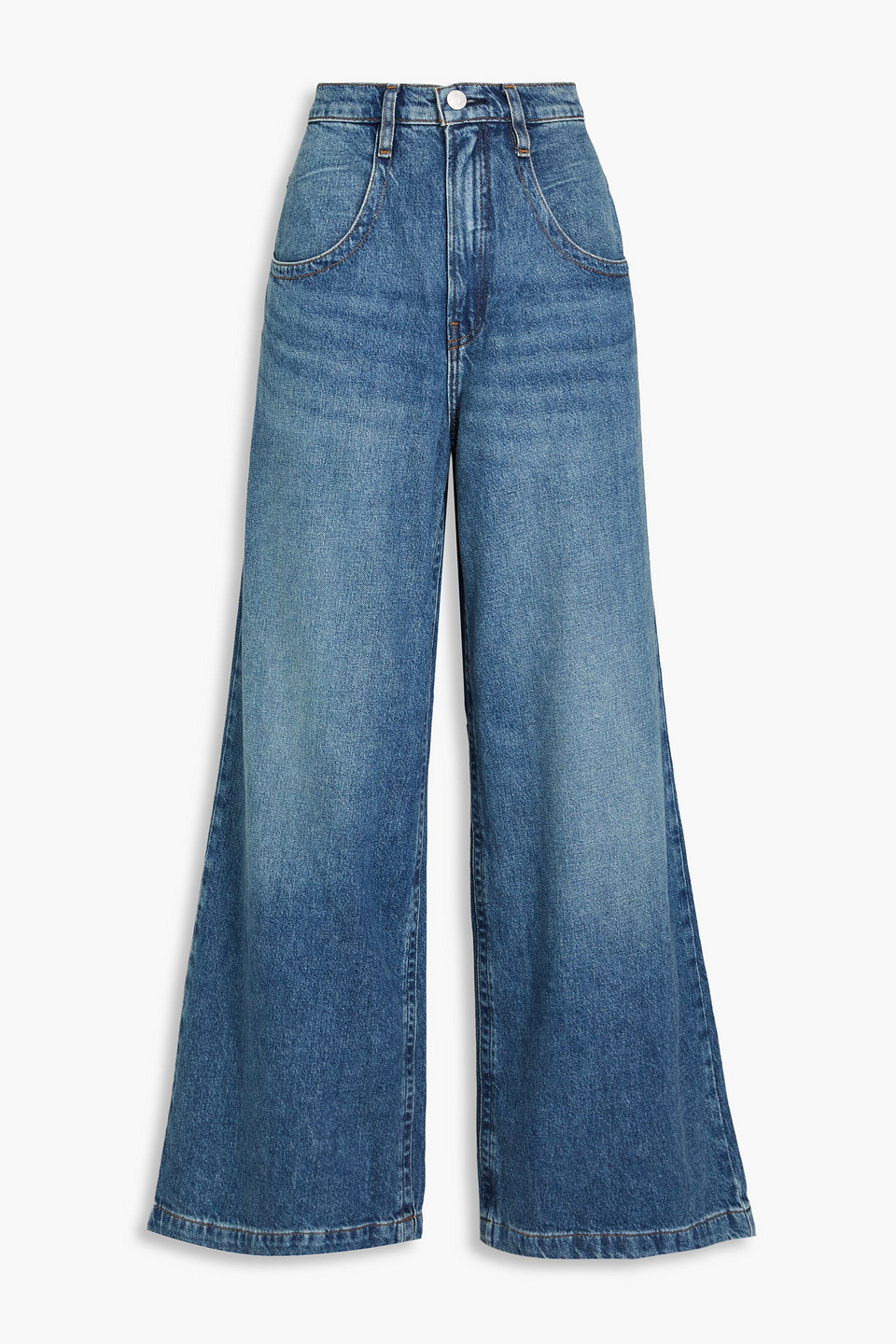 Frame Skater High-rise Wide-leg Jeans In Mid Denim