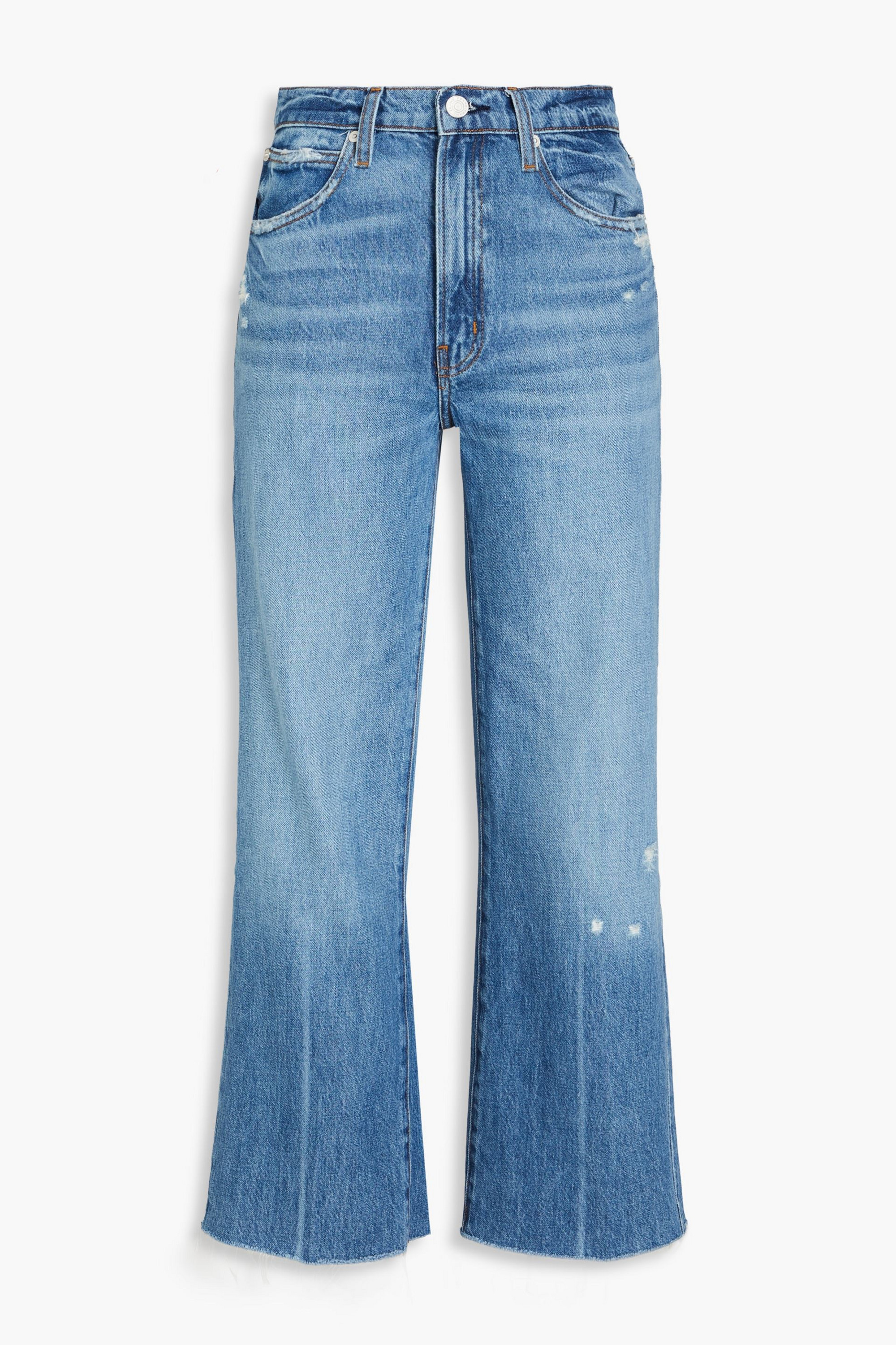 FRAME Relaxed Straight cropped distressed mid-rise straight-leg jeans