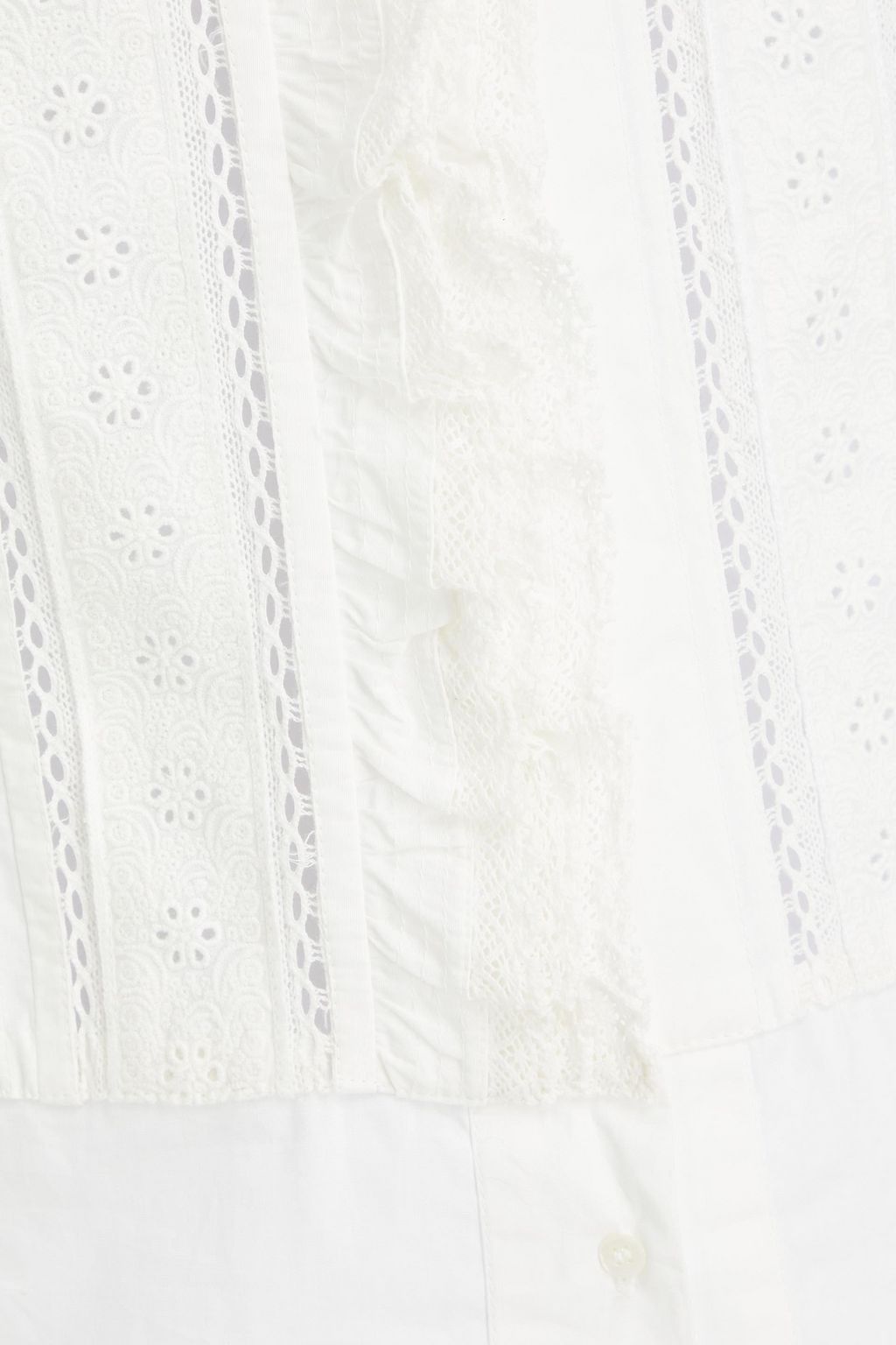 ANTIK BATIK Diane ruffled broderie anglaise-trimmed cotton-poplin blouse