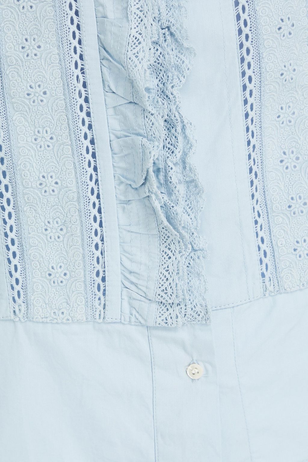 ANTIK BATIK بلوزة "دايان" مصنوعة من قطن البوبلين مزينة بحواف بتطريز إنجليزي وبكشاكش