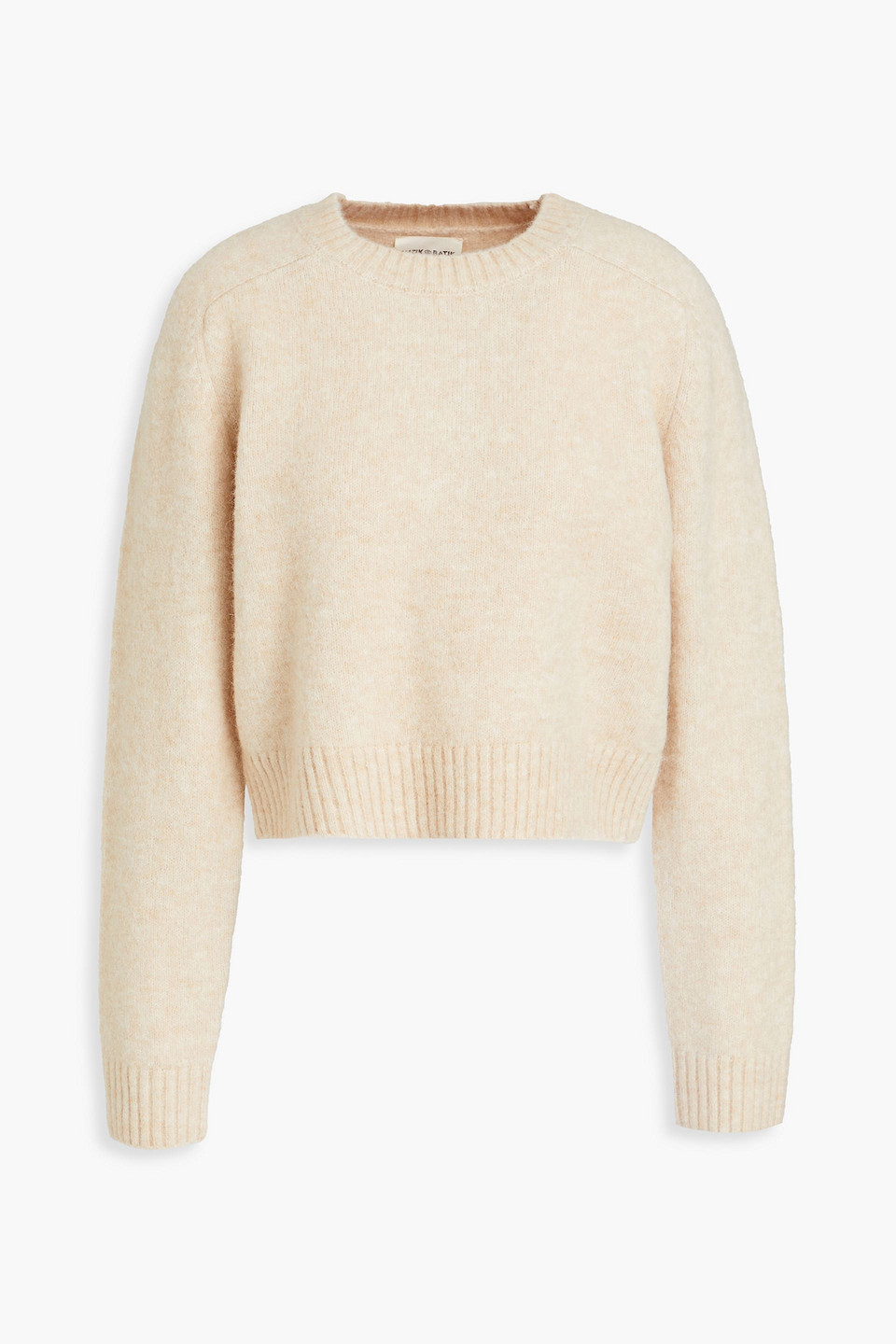 Antik Batik Tiba Cropped Knitted Jumper In Beige