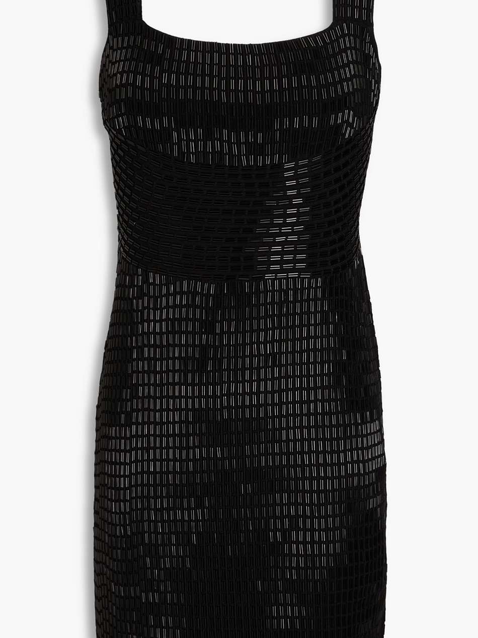 jayde bead-embellished knitted mini dress