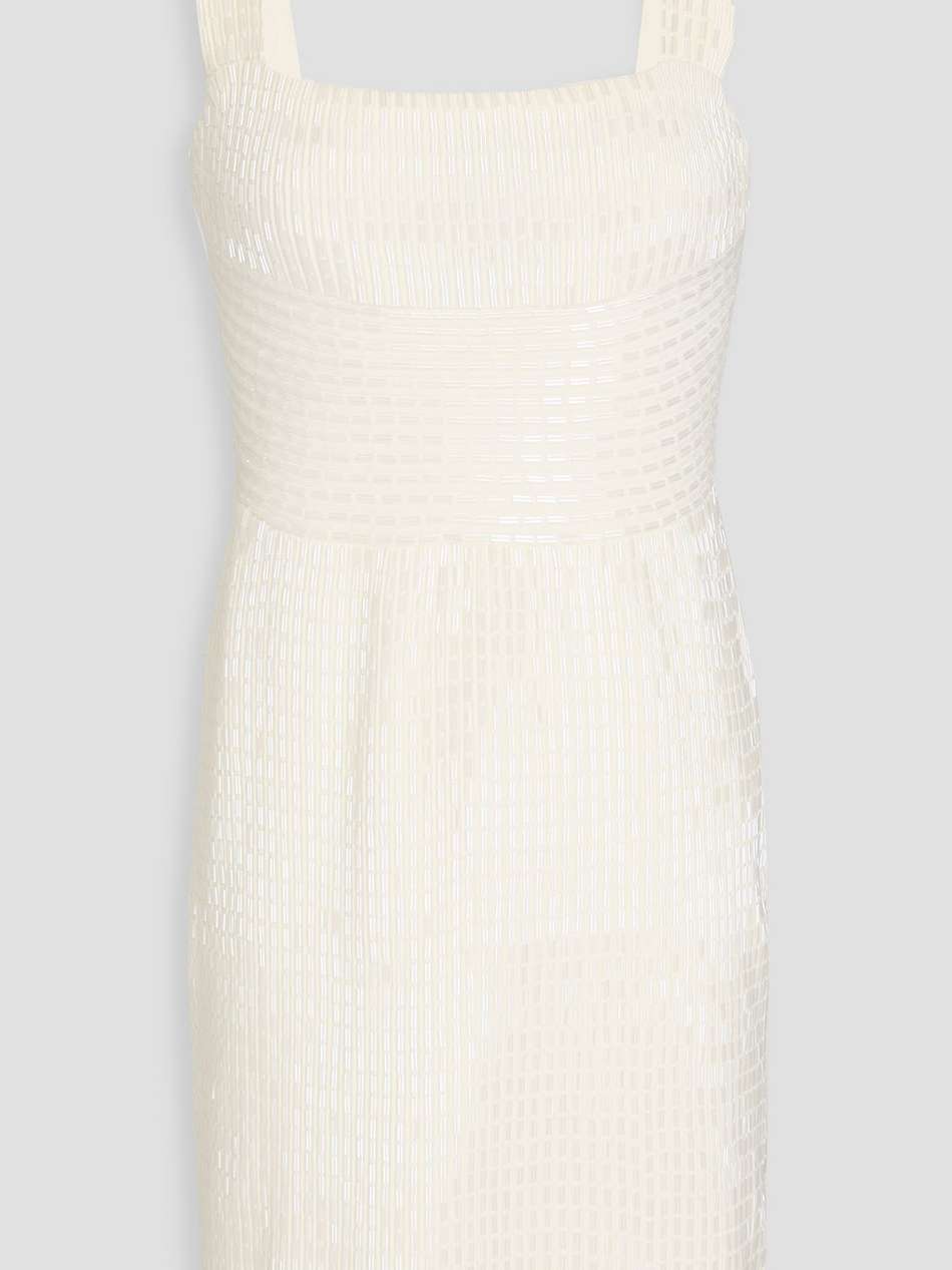 jayde bead-embellished knitted mini dress