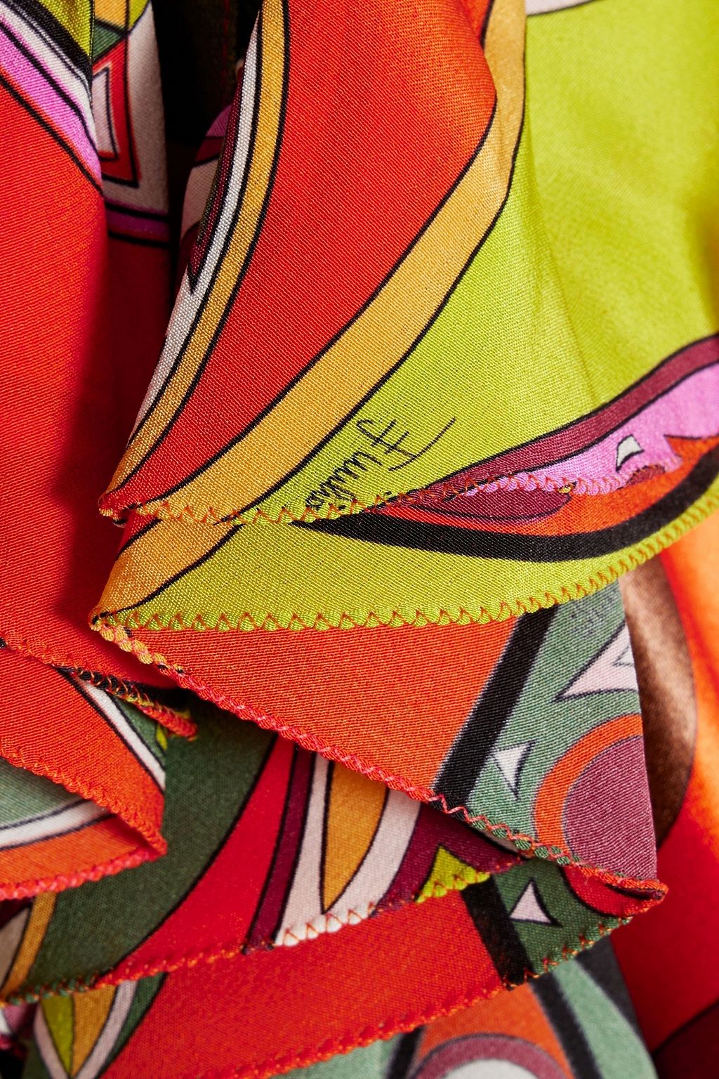 PUCCI Ruffled printed satin blouse