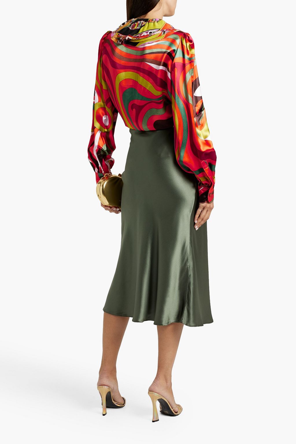 PUCCI Ruffled printed satin blouse