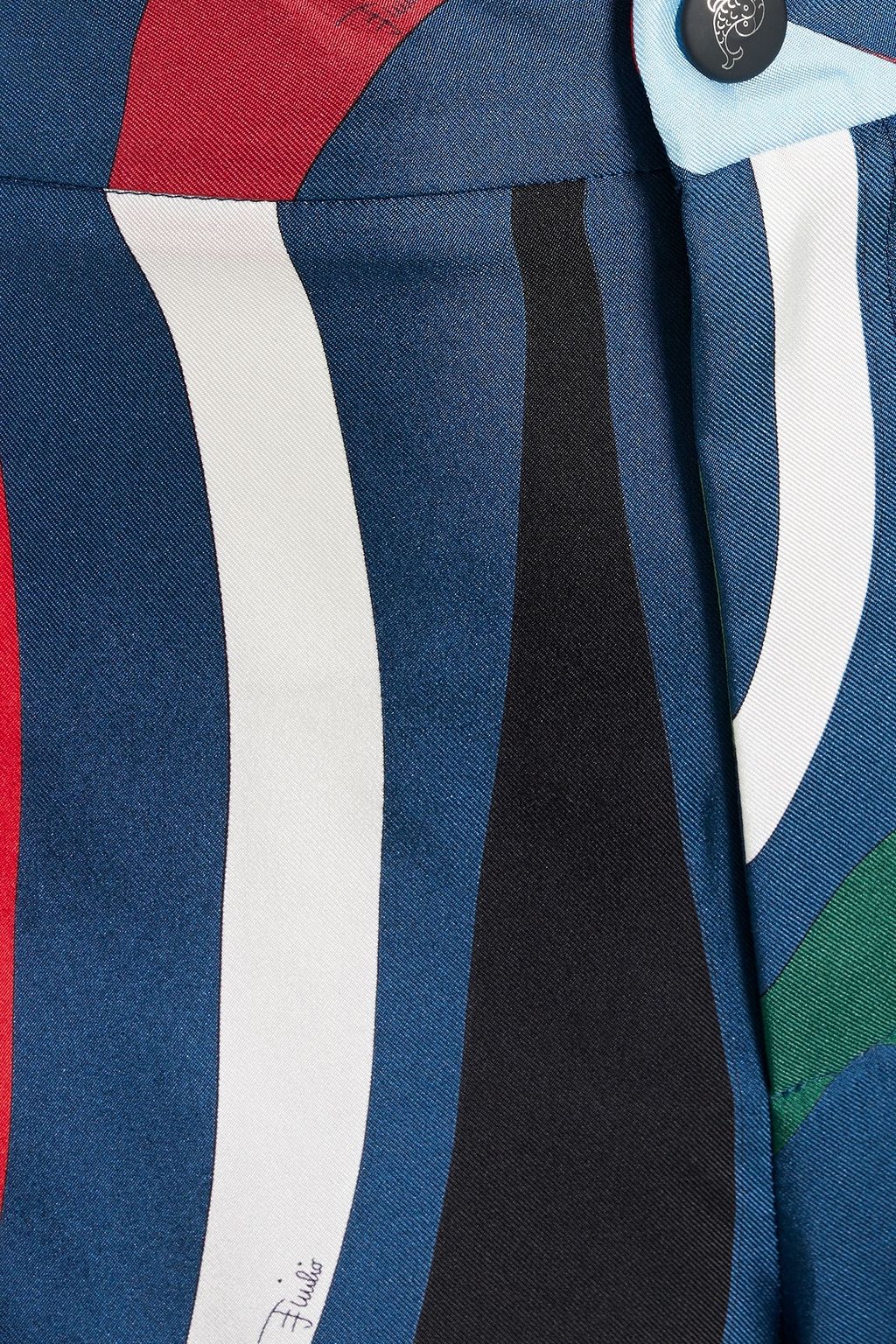PUCCI Printed silk-twill wide-leg pants