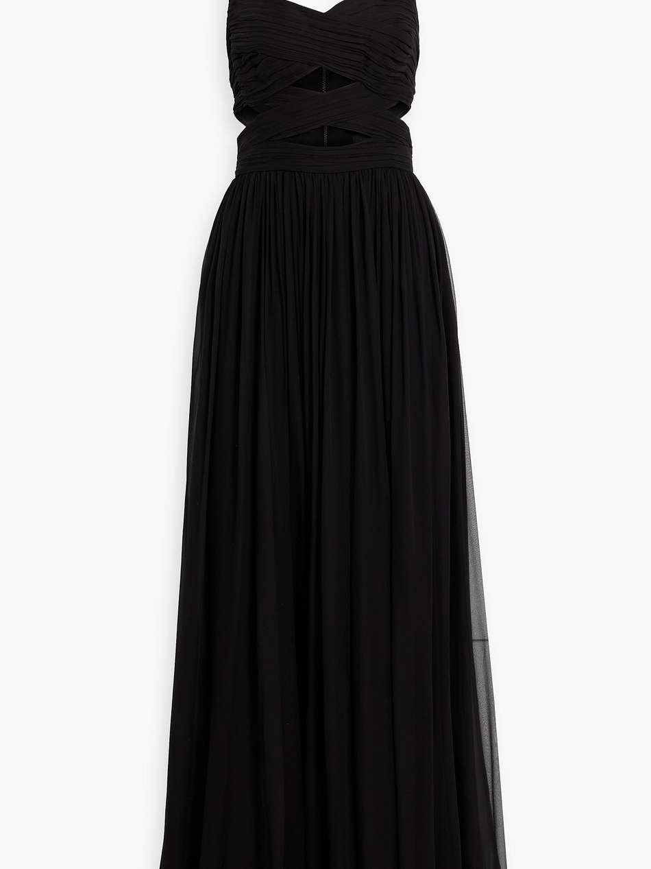 cutout silk-chiffon halterneck gown