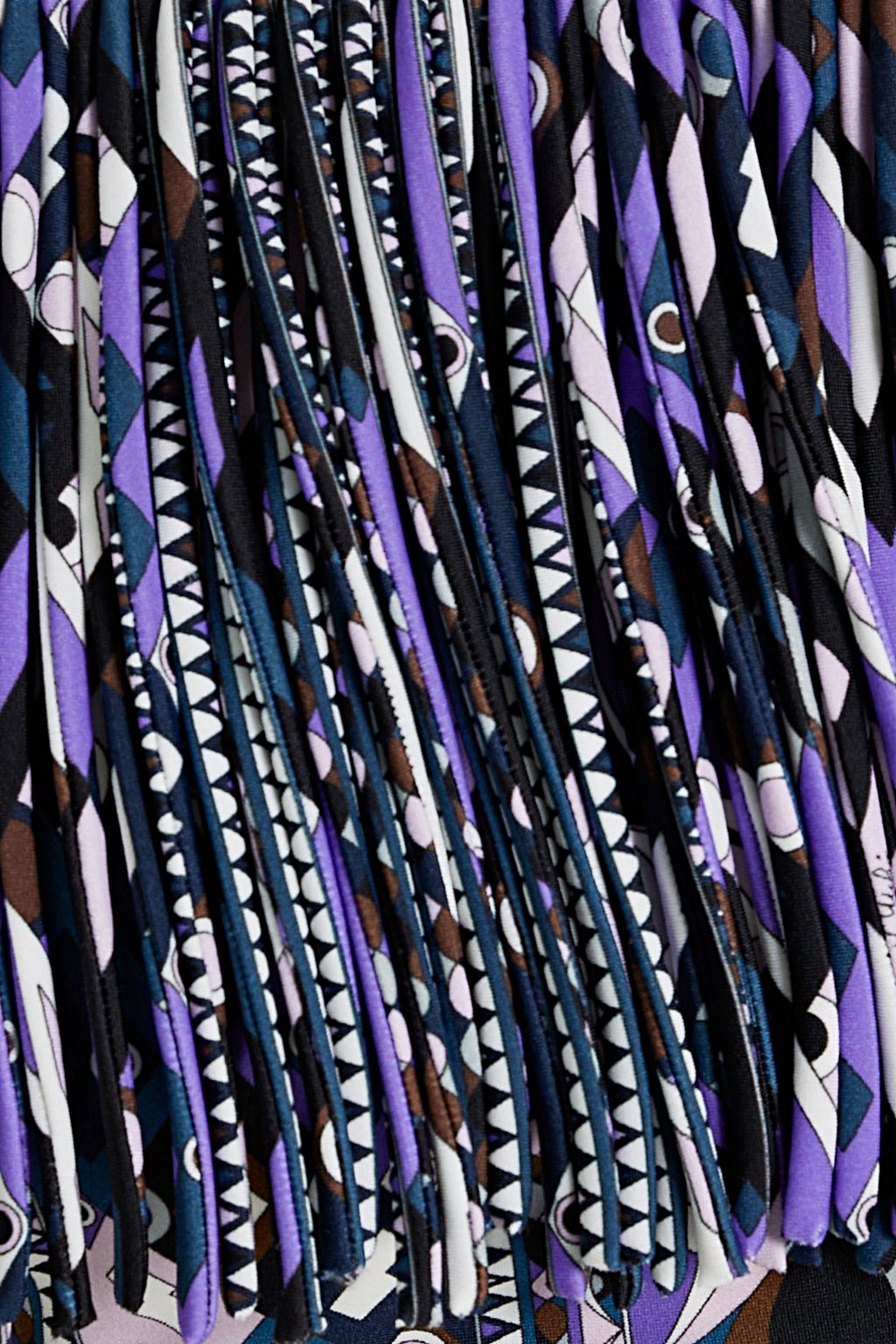 PUCCI Cropped off-the-shoulder printed fringed jersey top