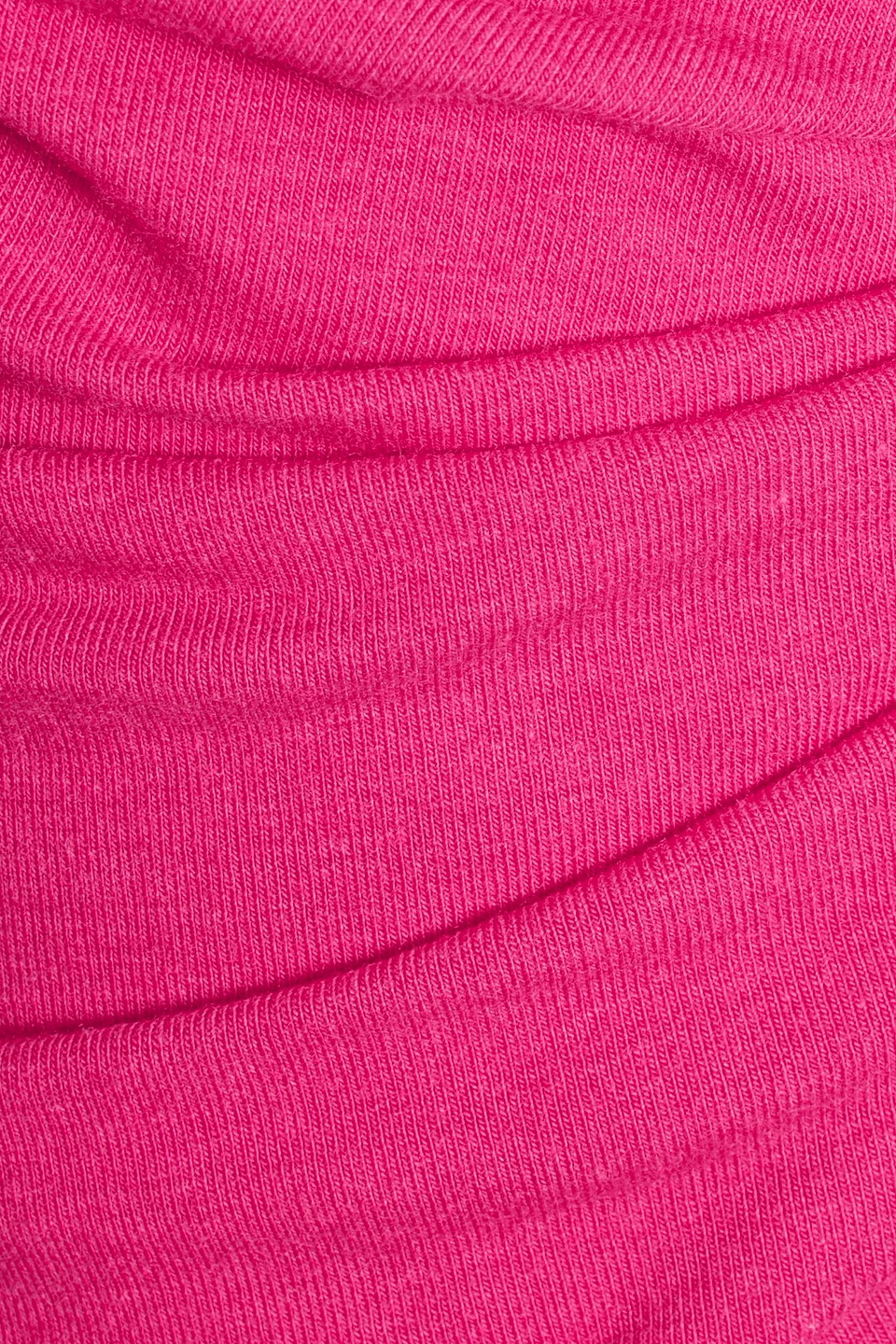 Helmut Lang Ruched Stretch Cotton And Modal-blend Jersey Mini Skirt In Fuchsia