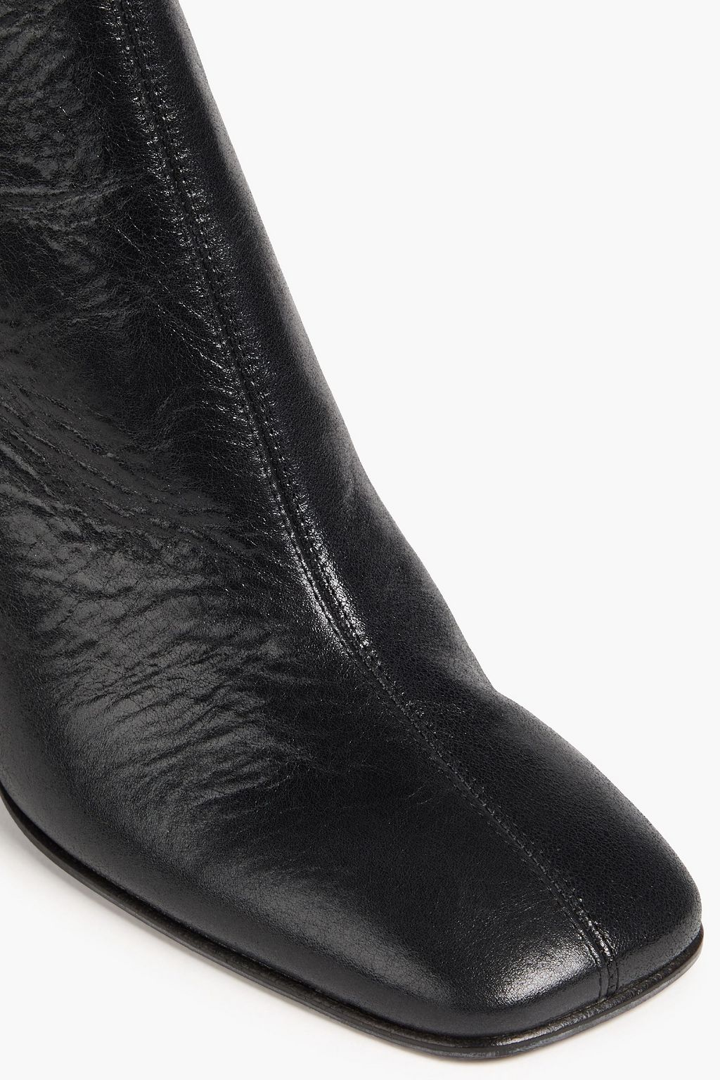 SERGIO ROSSI Glossed-leather ankle boots