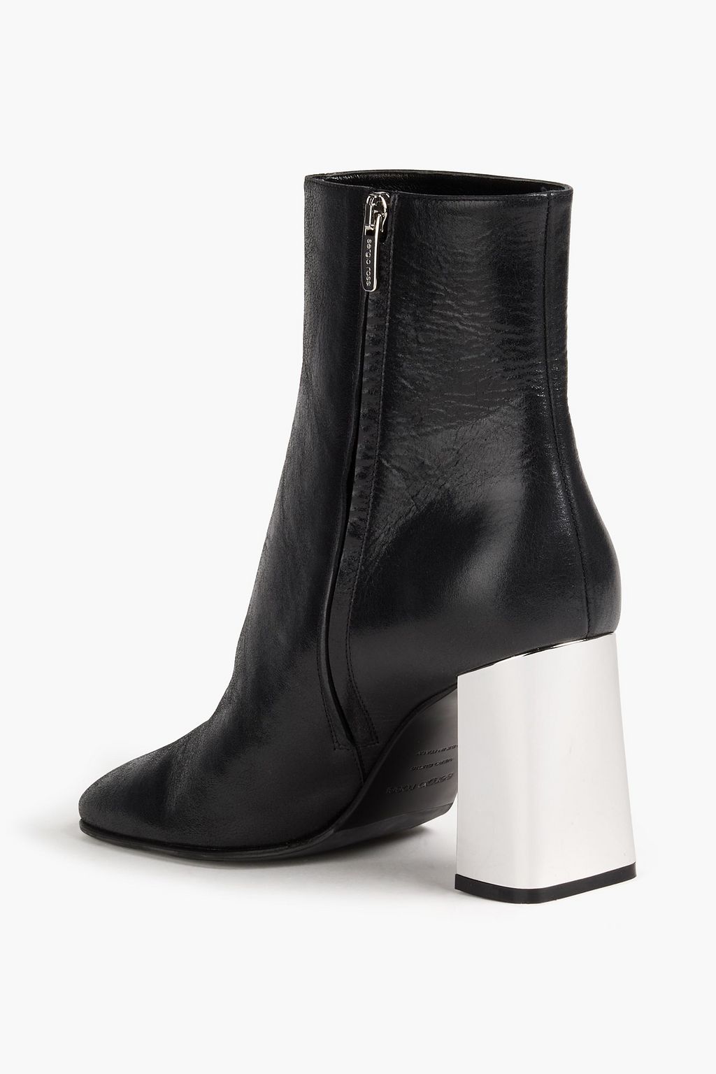 SERGIO ROSSI Glossed-leather ankle boots