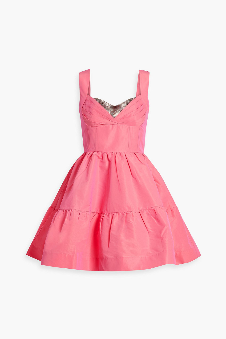 Rebecca Vallance Brydie Flared Crystal-embellished Taffeta Mini Dress In Bubblegum