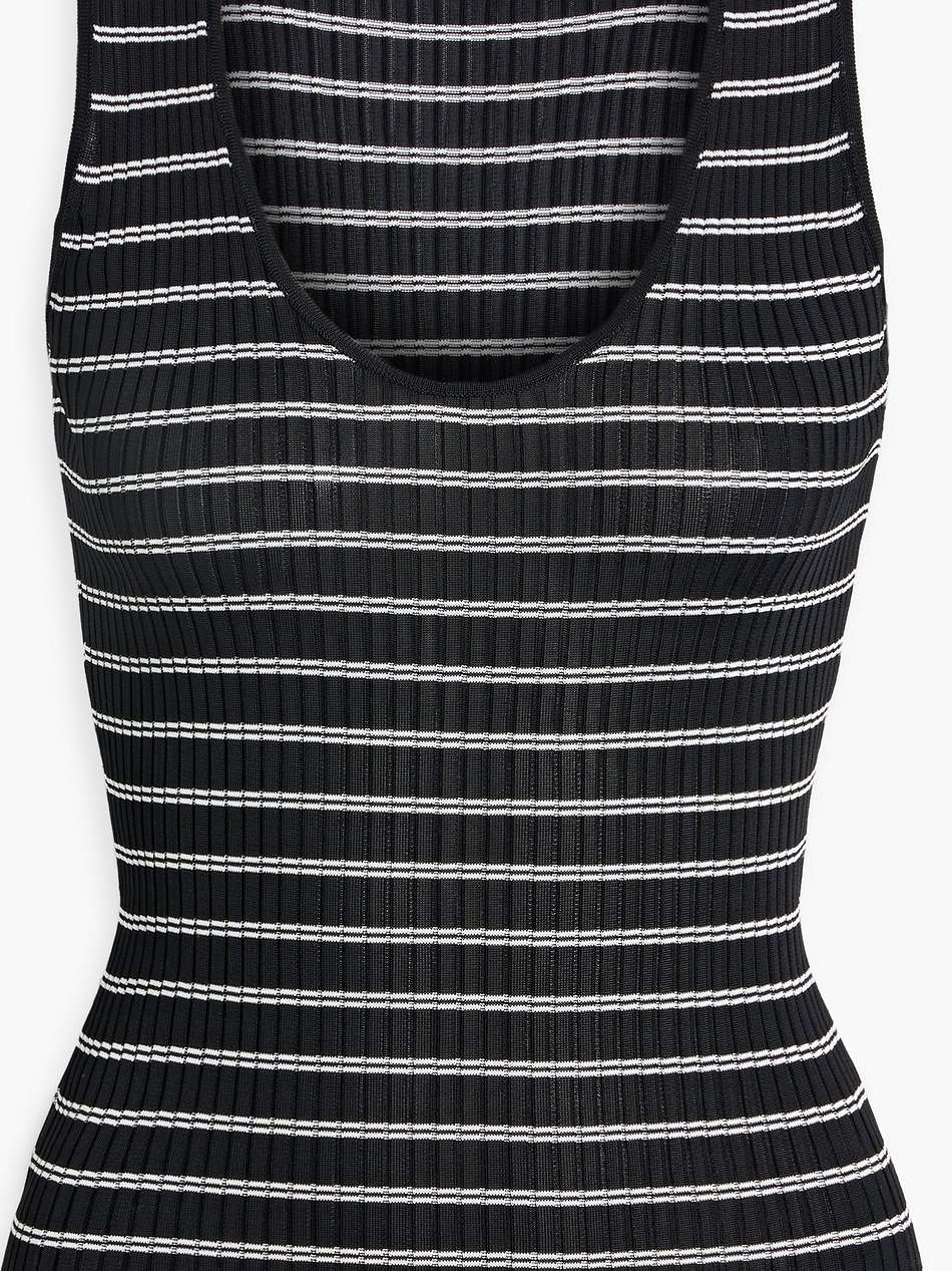 striped ribbed-knit tank