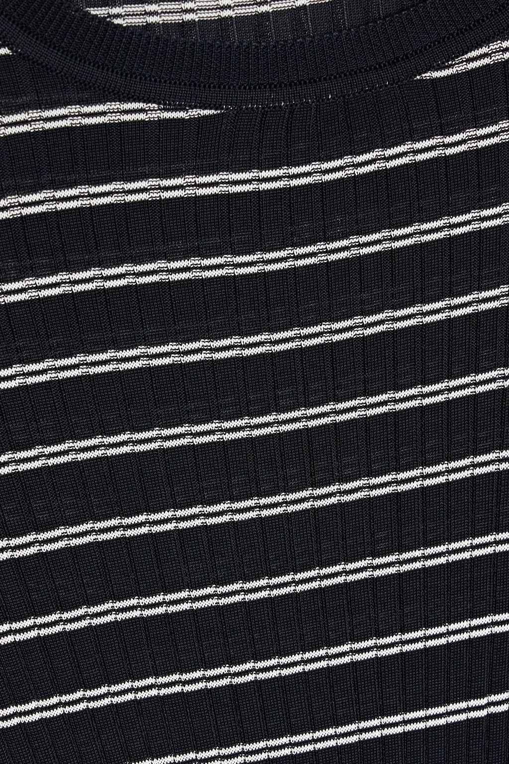 ANOTHER TOMORROW Striped ribbed-knit sweater