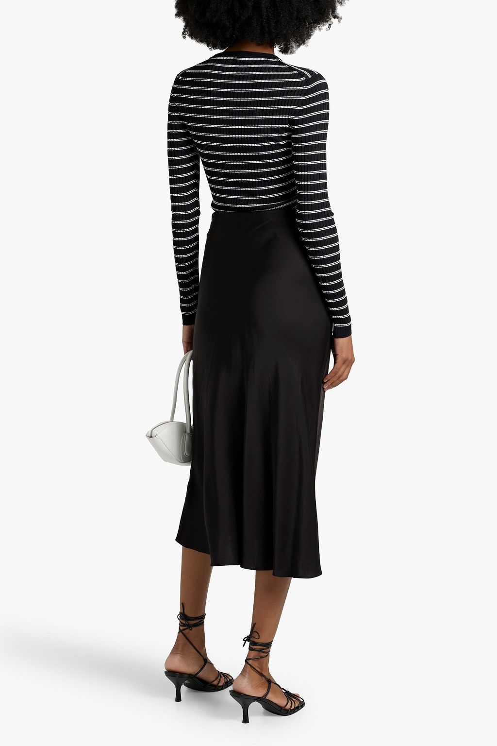 ANOTHER TOMORROW Striped ribbed-knit sweater