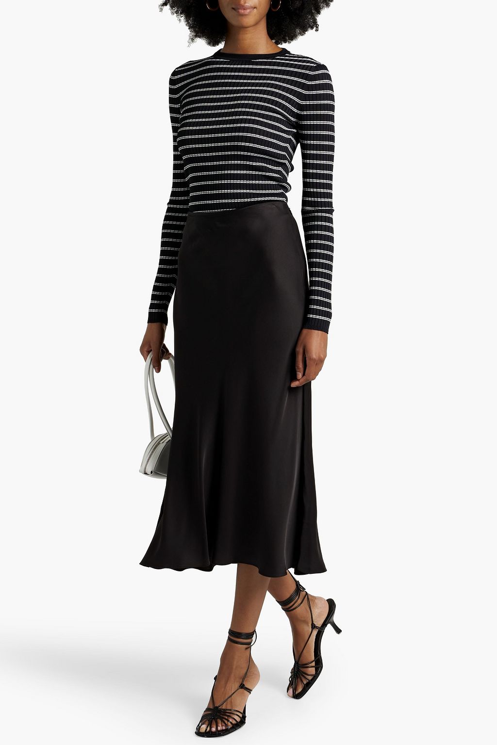 ANOTHER TOMORROW Striped ribbed-knit sweater