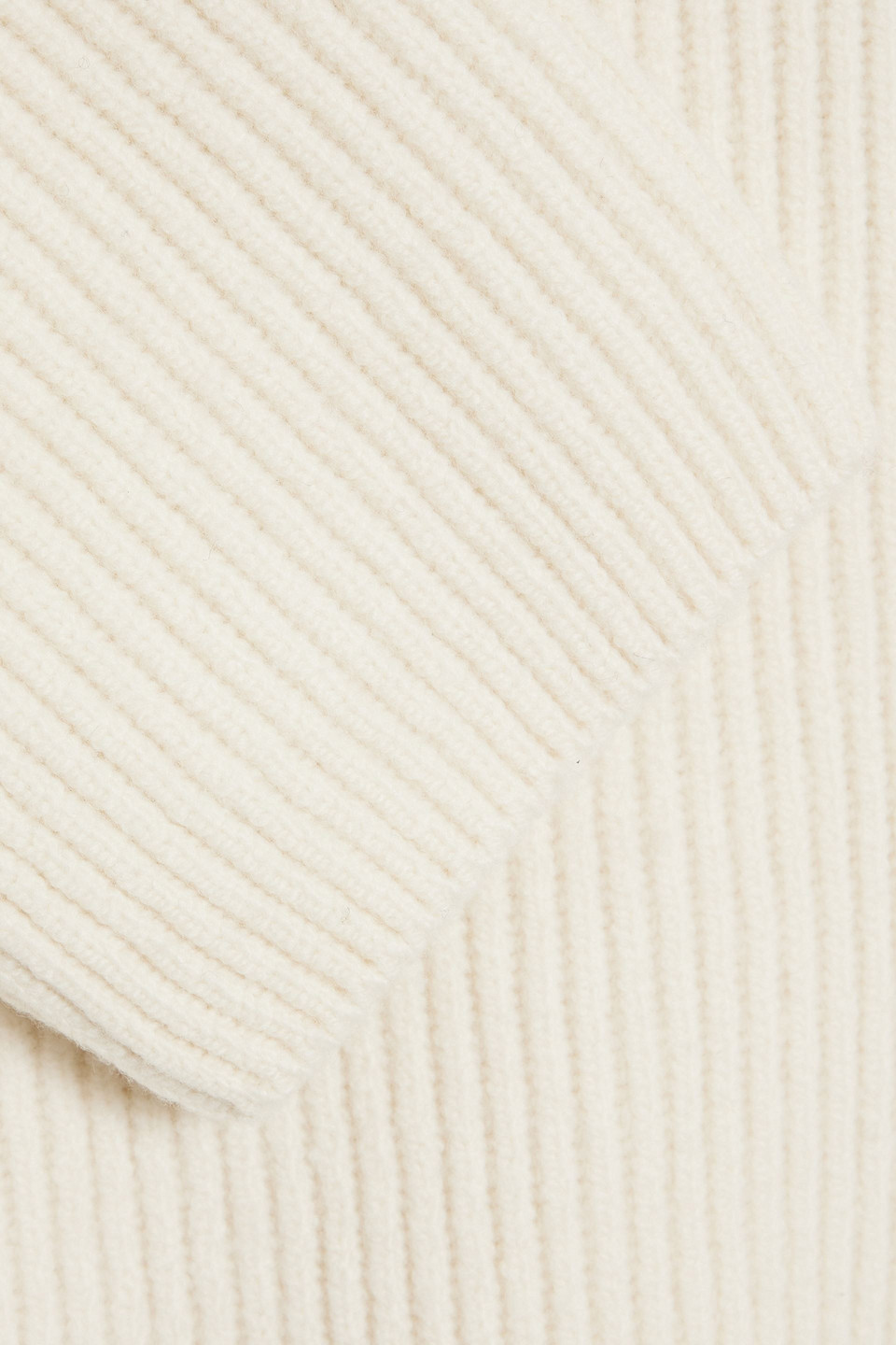 ANOTHER TOMORROW RIBBED WOOL TURTLENECK SWEATER