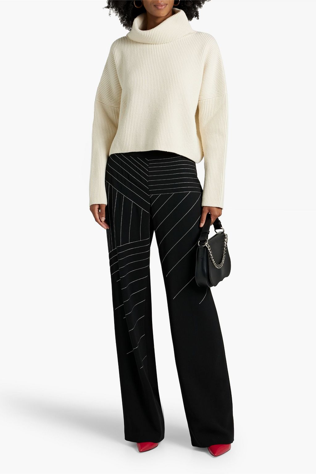 ANOTHER TOMORROW Ribbed wool turtleneck sweater